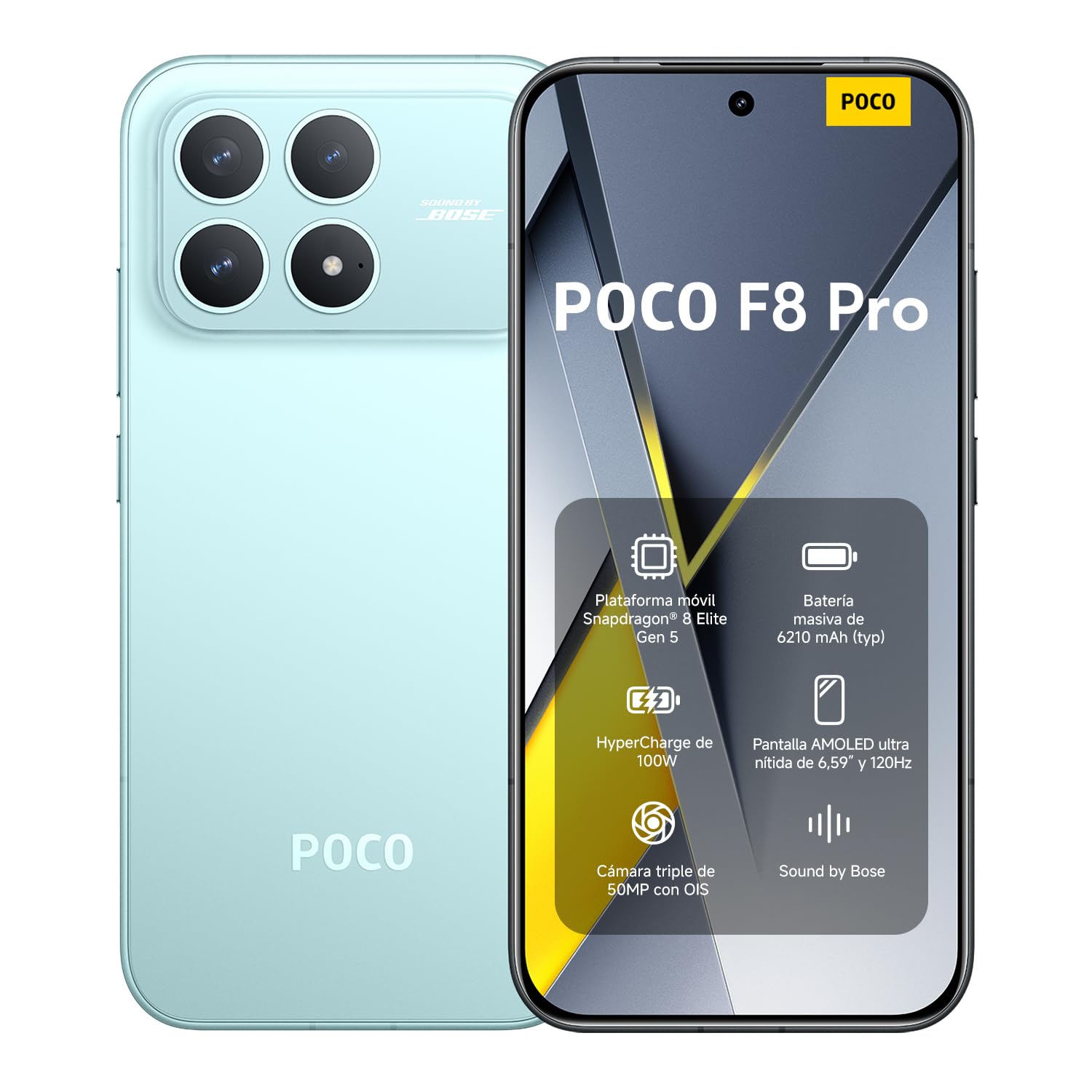 XIAOMI POCO F8 Ultra Smartphone 16+512GB, 6.85" 120Hz AMOLED Display, Snapdragon 8 Elite Gen 5, Hypercharge 100W Charging and 50W Wireless, Charger Not Included, Denim Blue (ES Version)