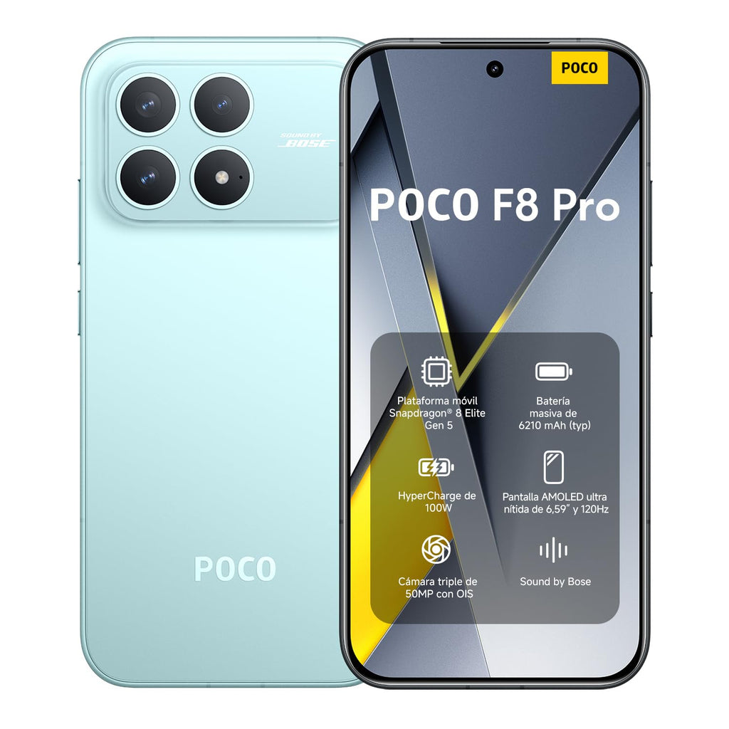 XIAOMI POCO F8 Ultra Smartphone 16+512GB, 6.85" 120Hz AMOLED Display, Snapdragon 8 Elite Gen 5, Hypercharge 100W Charging and 50W Wireless, Charger Not Included, Denim Blue (ES Version)