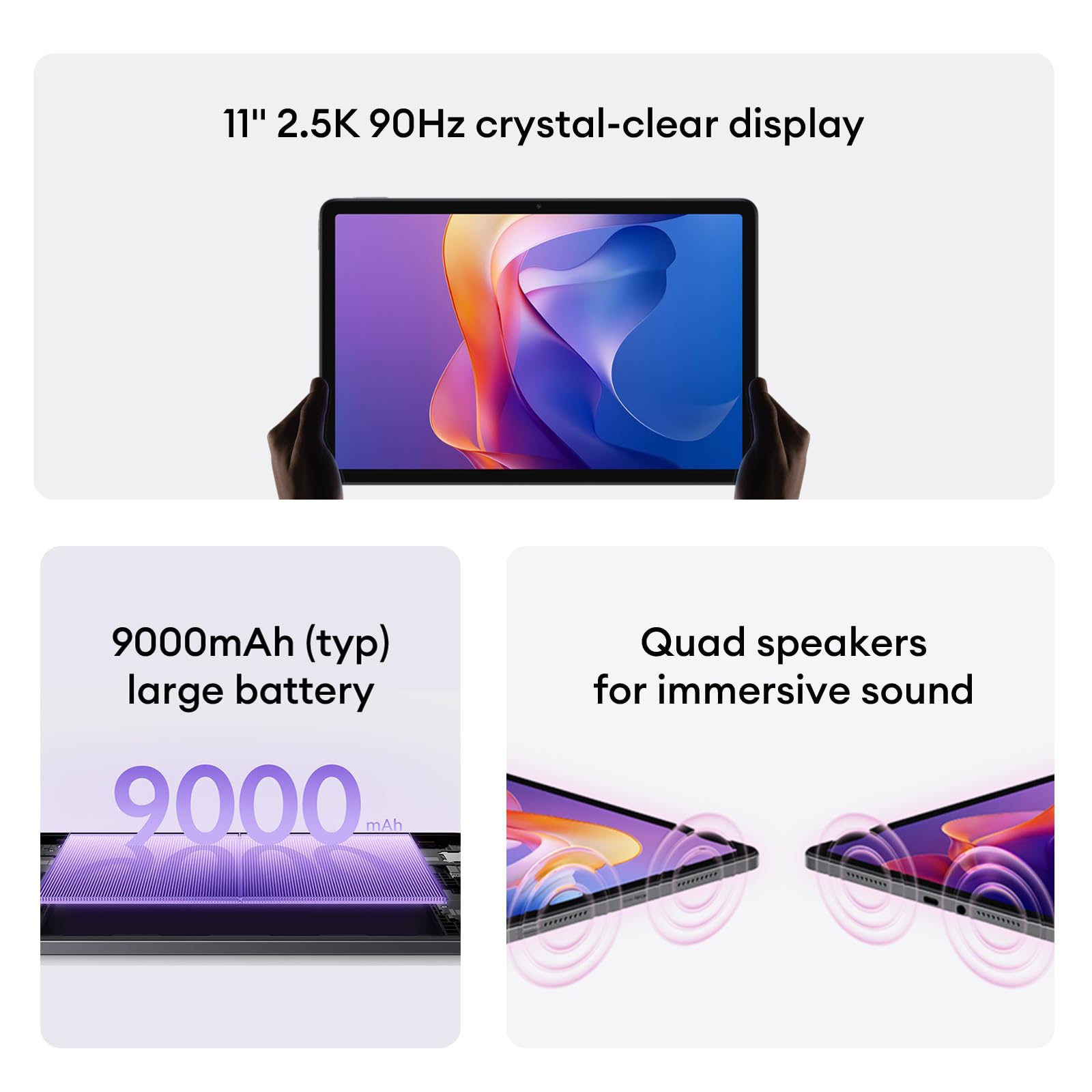 XIAOMI Redmi Pad 2 – 11 Inch Tablet 2.5K (MediaTek G100-Ultra, 4GB RAM, 128GB ROM, WiFi 5 + Bluetooth 5.3, 9000 mAh Battery, Charger Not Included), Green (ES Version)