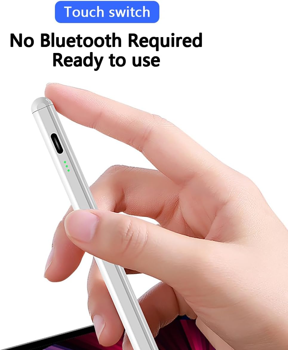 Lapiz para tablet universal, lápis para ecrã tátil, toque de tablet de alta sensibilidade e precisão com 2 pontas substituíveis, compatível com Samsung/Vivo/Xiaomi/Huawei/Smartphone/Android/iOS