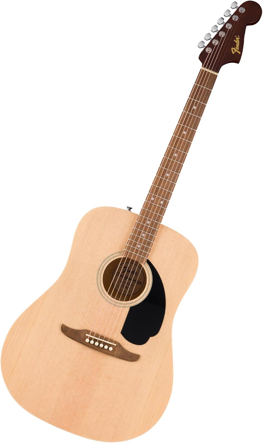 Fender California Debut Redondo Dreadnought Acoustic Guitar, Spruce Top, Black Pickguard, Natural