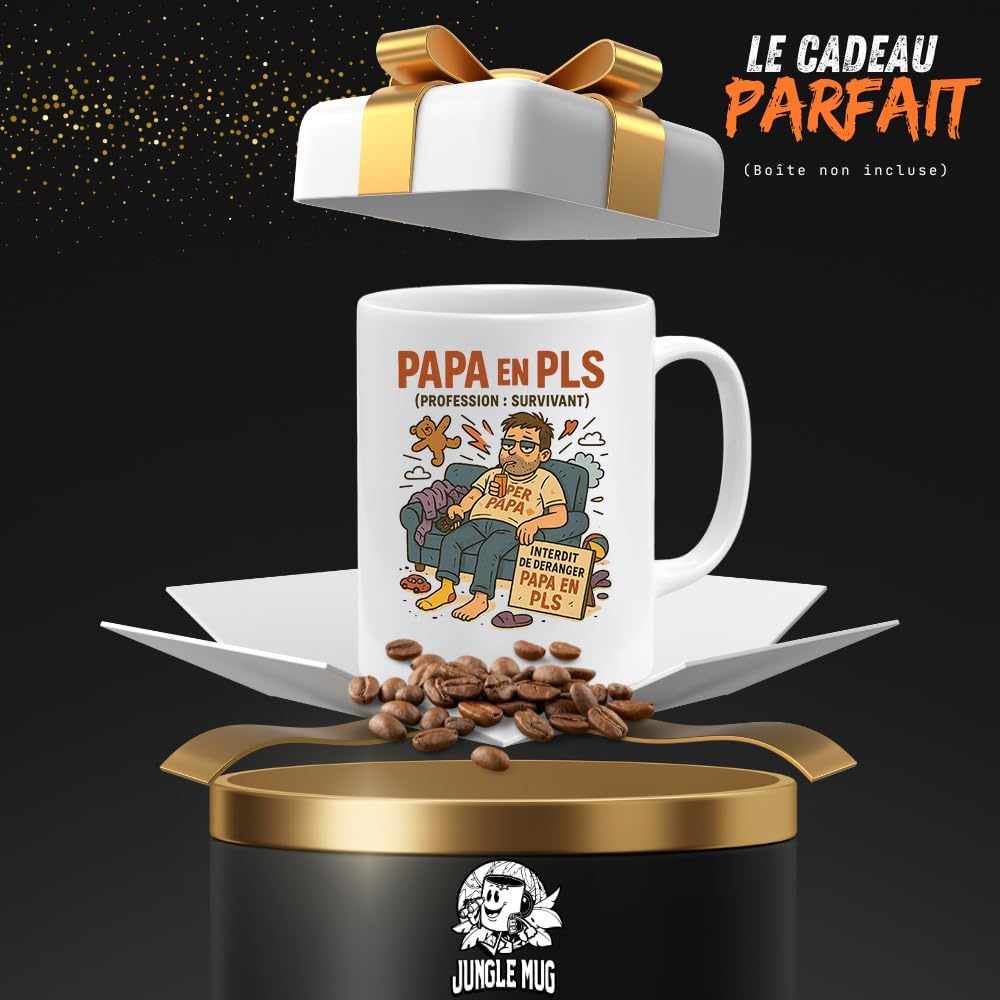 Jungle Mug | Caneca divertida para pai com texto em alemão para homens | presente para o dia do pai | caneca de café para Super Papa Couchheld | Caneca divertida para pais com humor