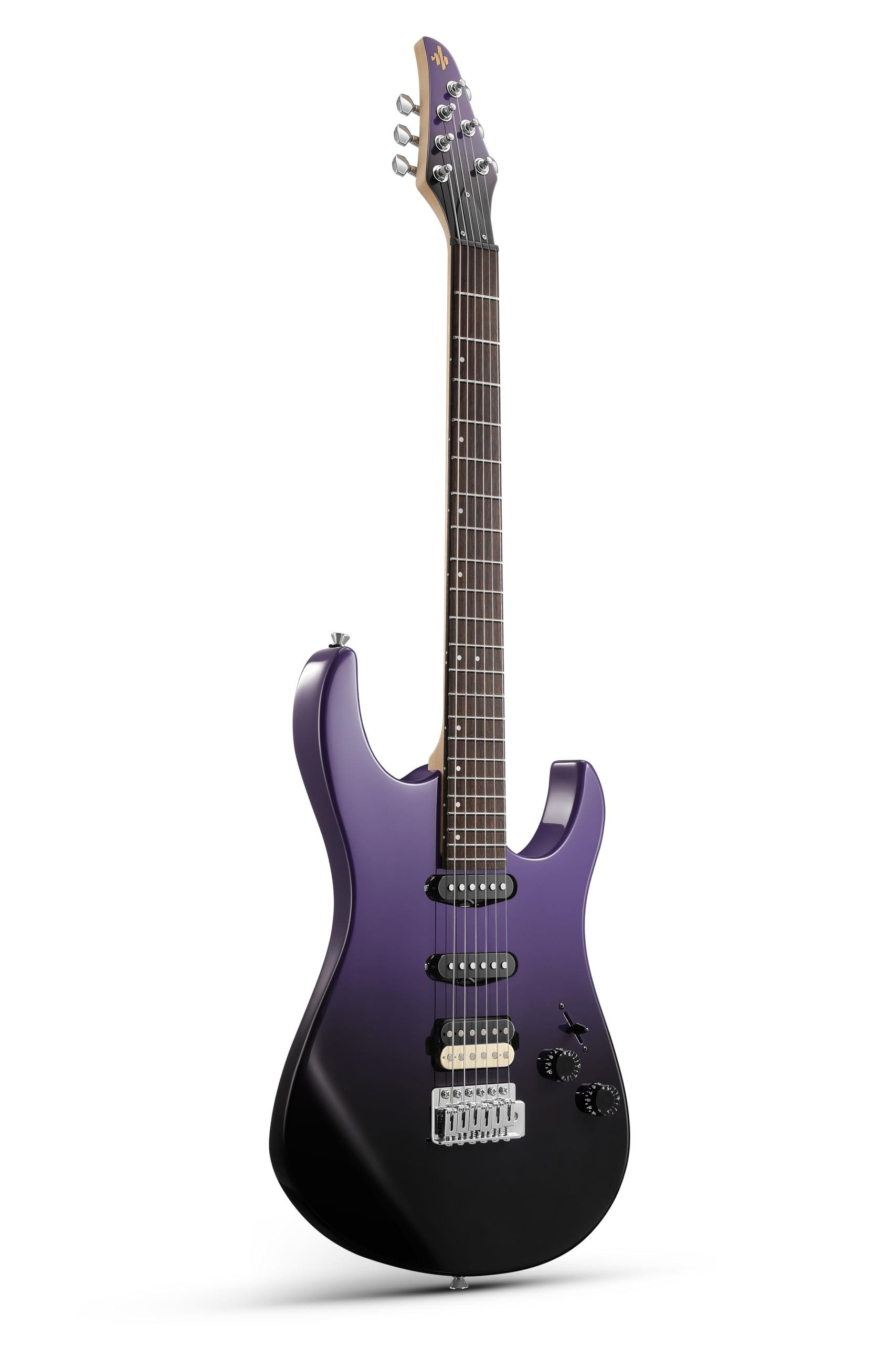 Donner DMT-66 39 polegadas guitarra elétrica de tamanho completo para iniciantes, kit de guitarra elétrica com capa preta roxa