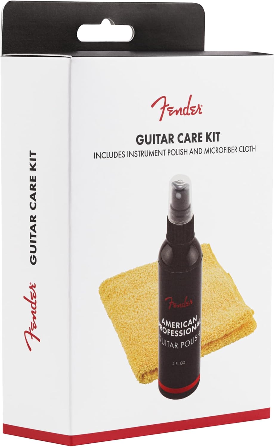 Fender® POLISH & SHOP CLOTH - Juego de 2 abrillantadores para guitarra profesional (118 ml) y gamuza de microfibra Shop-Cloth.