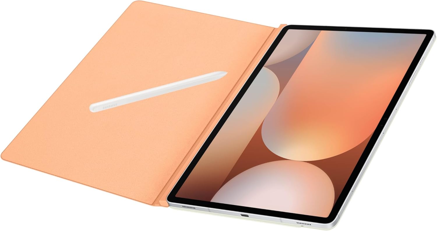 SAMSUNG Galaxy S10+ | Tab S9+ | S9FE+ Smart Book Cover, Tablet Protection Case, Portrait and Landscape Modes, Detachable Platform, Auto Screen On/Off, US Version, Orange