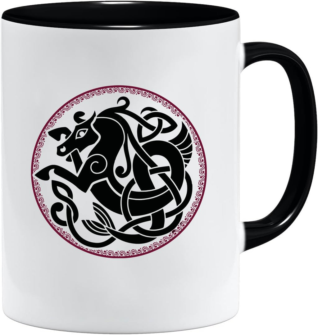 Jungle Mug Caneca Viking nórdica | Caneca de presente para homens idosos, pai, avô, caneca de café, design viking, design de caveira e martelo de Thors (VIKING022)