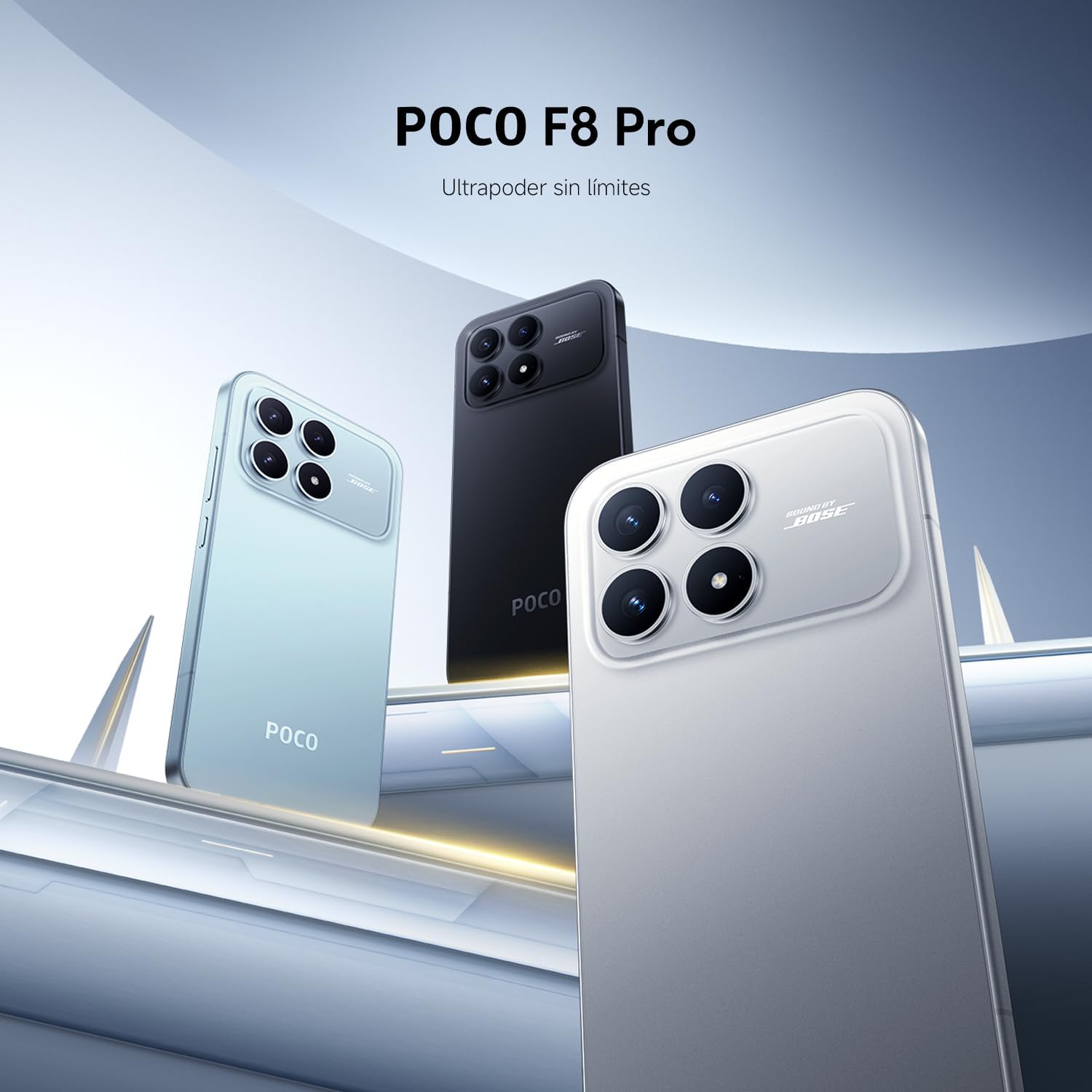 XIAOMI POCO F8 Pro - Smartphone de 12+256GB, Triple cámara de 50MP con OIS, Pantalla AMOLED de 6,59” 120Hz, Snapdragon 8 Elite, Hypercharge 100W, Cargador no Incluido, Azul (Versión ES)