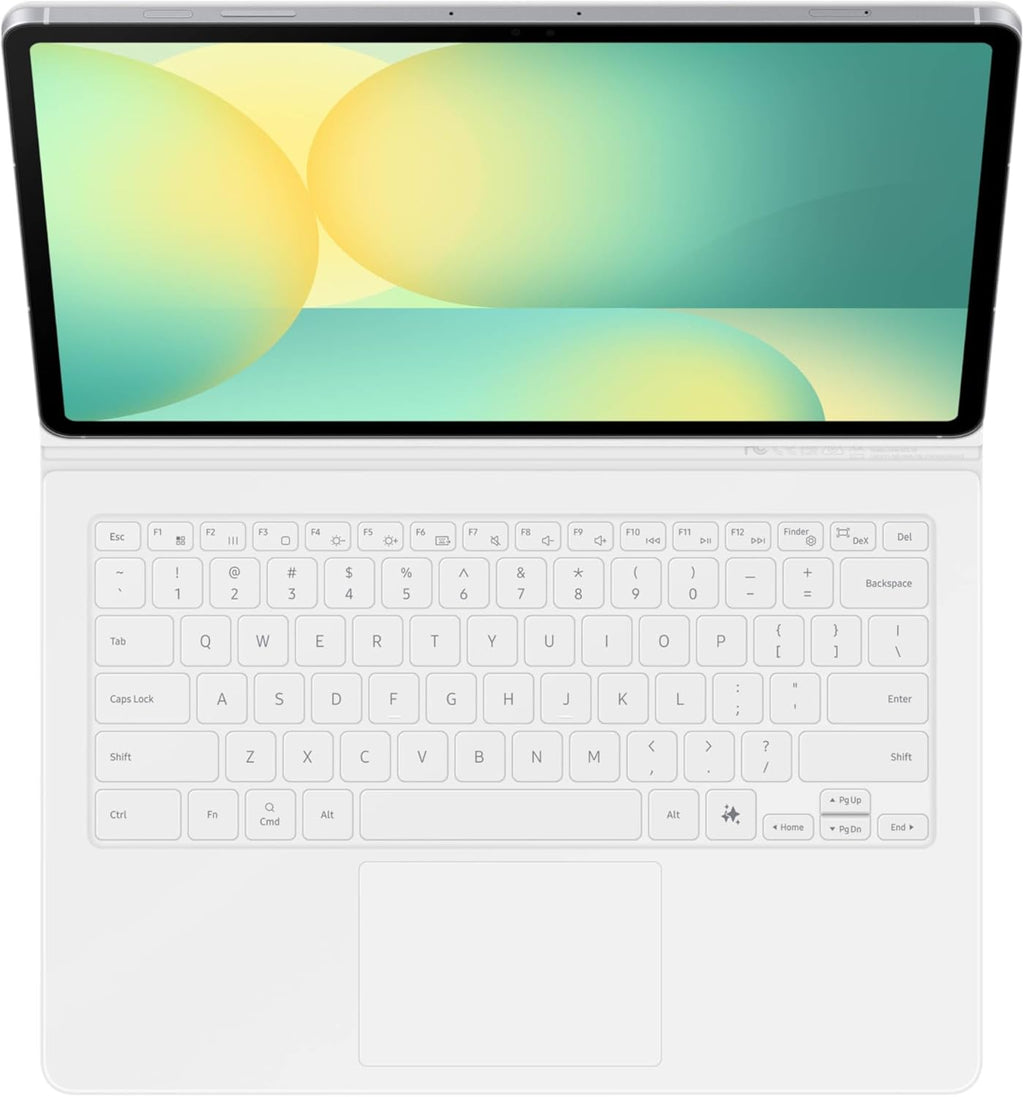 Samsung Galaxy Tab S10 FE+ Book Cover Keyboard - AI Key for Galaxy Tab S10 FE+, Detachable Platform, PC-Like Experience, Wireless Keyboard Sharing, White