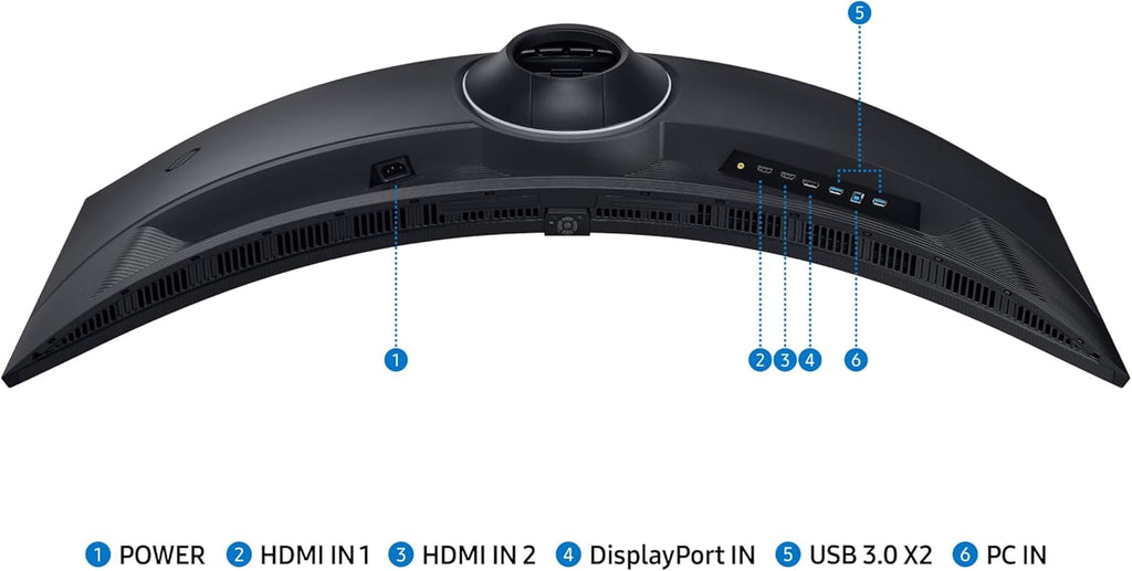 Samsung 49” Odyssey G9 Series DQHD 1000R Curved Gaming Monitor, 1ms(GtG), VESA DisplayHDR 1000, 240Hz, AMD FreeSync Premium Pro, Height Adjustable Stand, Ultrawide Screen, LS49CG954ENXZA, 2024