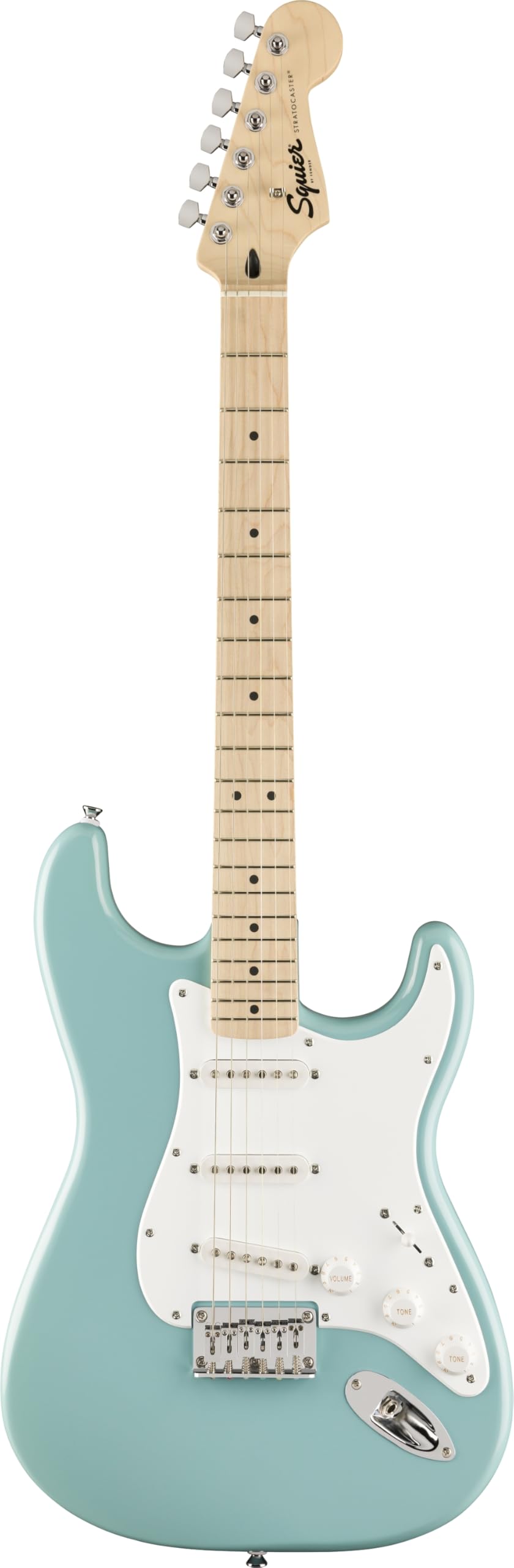 Squier by Fender Sonic Stratocaster Pack de Guitarra Eléctrica, Diapasón de Arce, Negro, Funda, Amplificador Squier Frontman 10G - 230V EU, Incluye cursos virtuales gratuitos en Fender Play