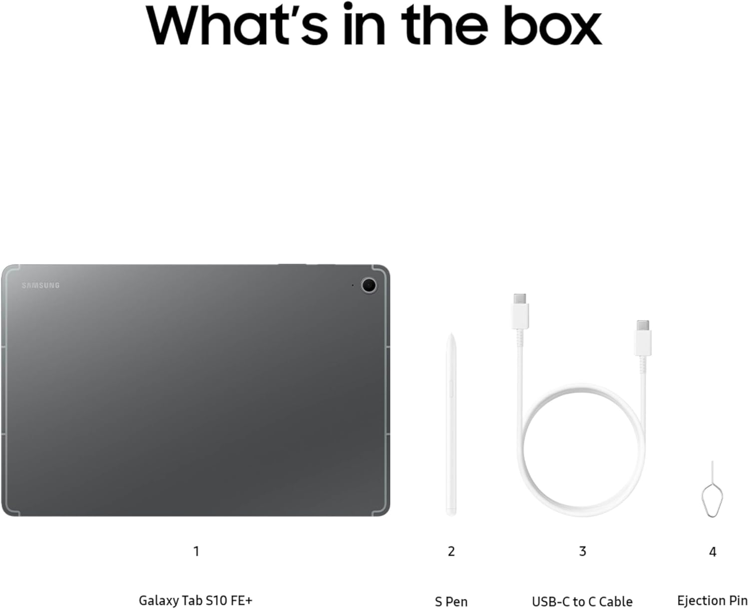 SAMSUNG Galaxy Tab S10 FE+ 13.1” 256GB WiFi Android Tablet, Large Display, Long Battery Life, Exynos 1580 Processor, IP68, Water-Resistant, 90 Hz Refresh, S Pen for Note-Taking, US Version, Gray