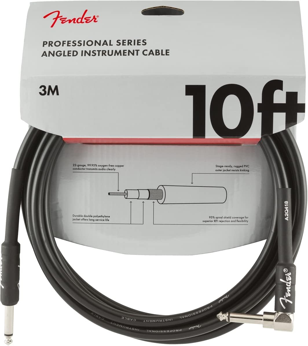 Fender PRO 10 ANGL INST CABLE BLK