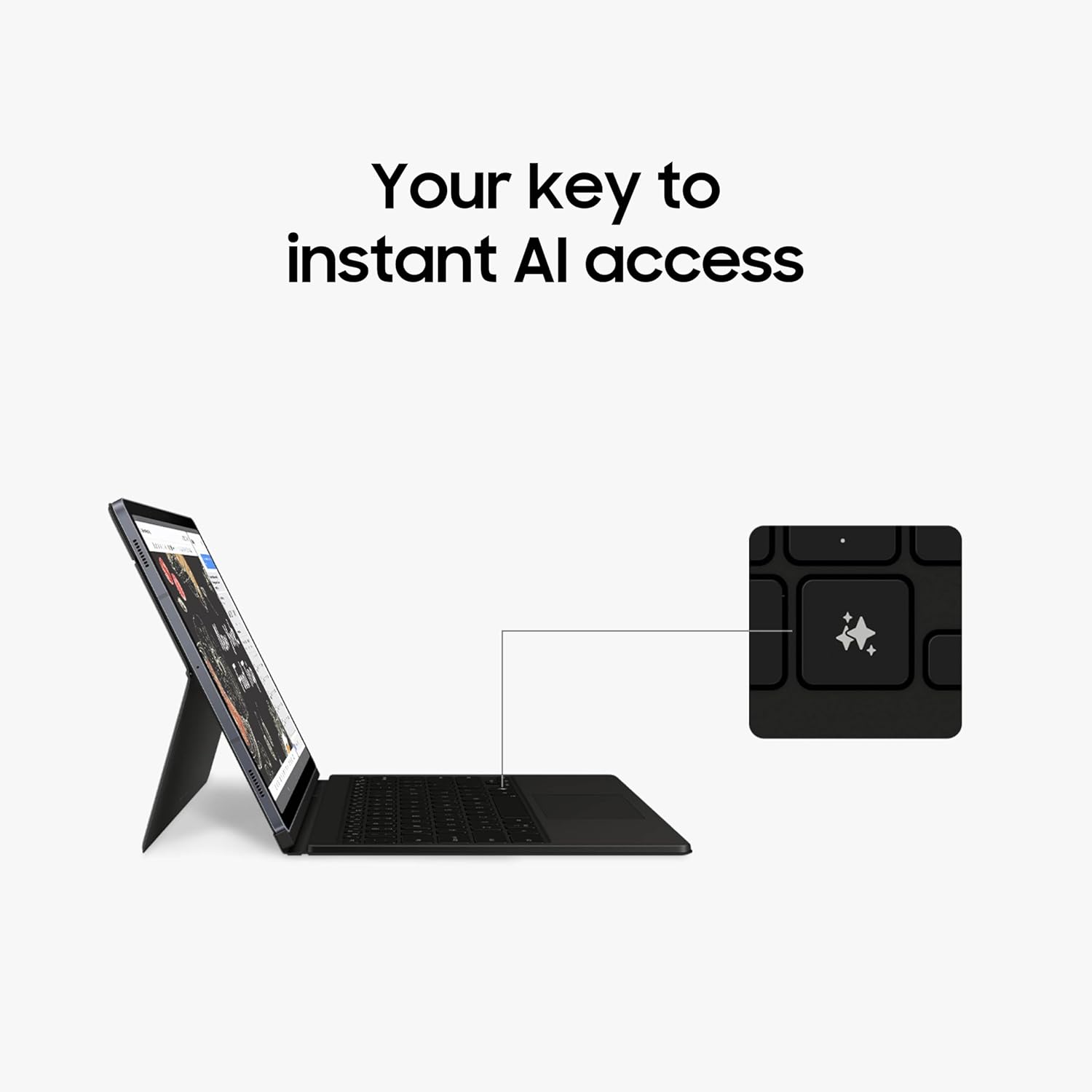 SAMSUNG Galaxy Tab S10+ Book Cover Keyboard AI Key, Detachable Platform, PC-Like Experience, Adjustable Viewing Angles, Wireless Keyboard Sharing, US Version, White