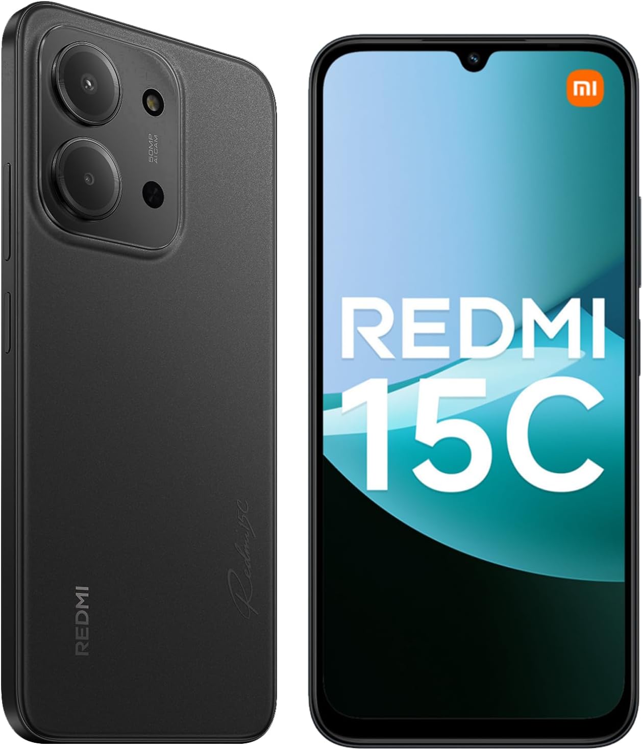 Xiaomi Redmi 15C Smartphone 4+256GB Pantalla de 6.9" 120Hz cámara IA de 50MP batería de 6000mAh Carga rápida de 33W procesador Octa-Core Negro