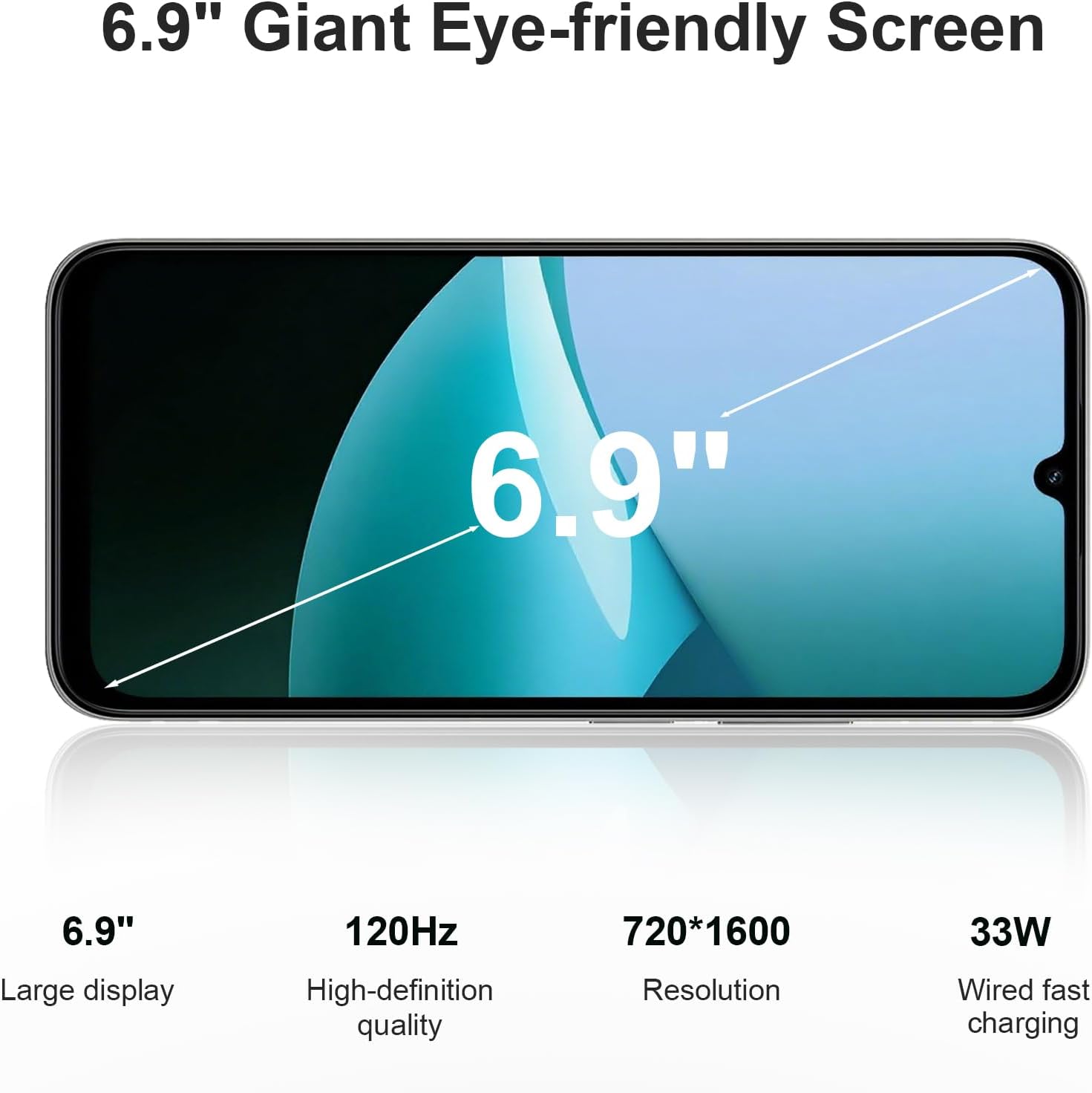 Xiaomi Redmi 15C Smartphone 4+256GB Pantalla de 6.9" 120Hz cámara IA de 50MP batería de 6000mAh Carga rápida de 33W procesador Octa-Core Negro