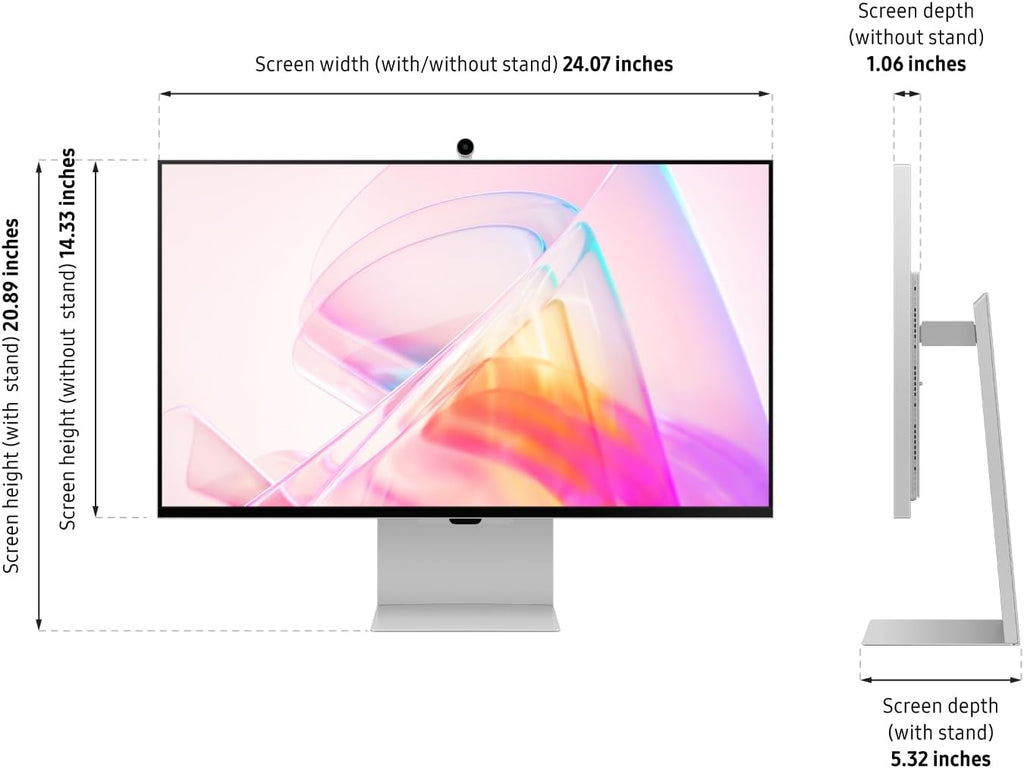 Samsung 27" ViewFinity S9 Series 5K Computer Monitor, Thunderbolt 4, DisplayPort, Matte Display, 4K Slimfit-Camera, Slim Metal Design, AirPlay, Smart-TV Apps, Gaming Hub, LS27C900PANXZA