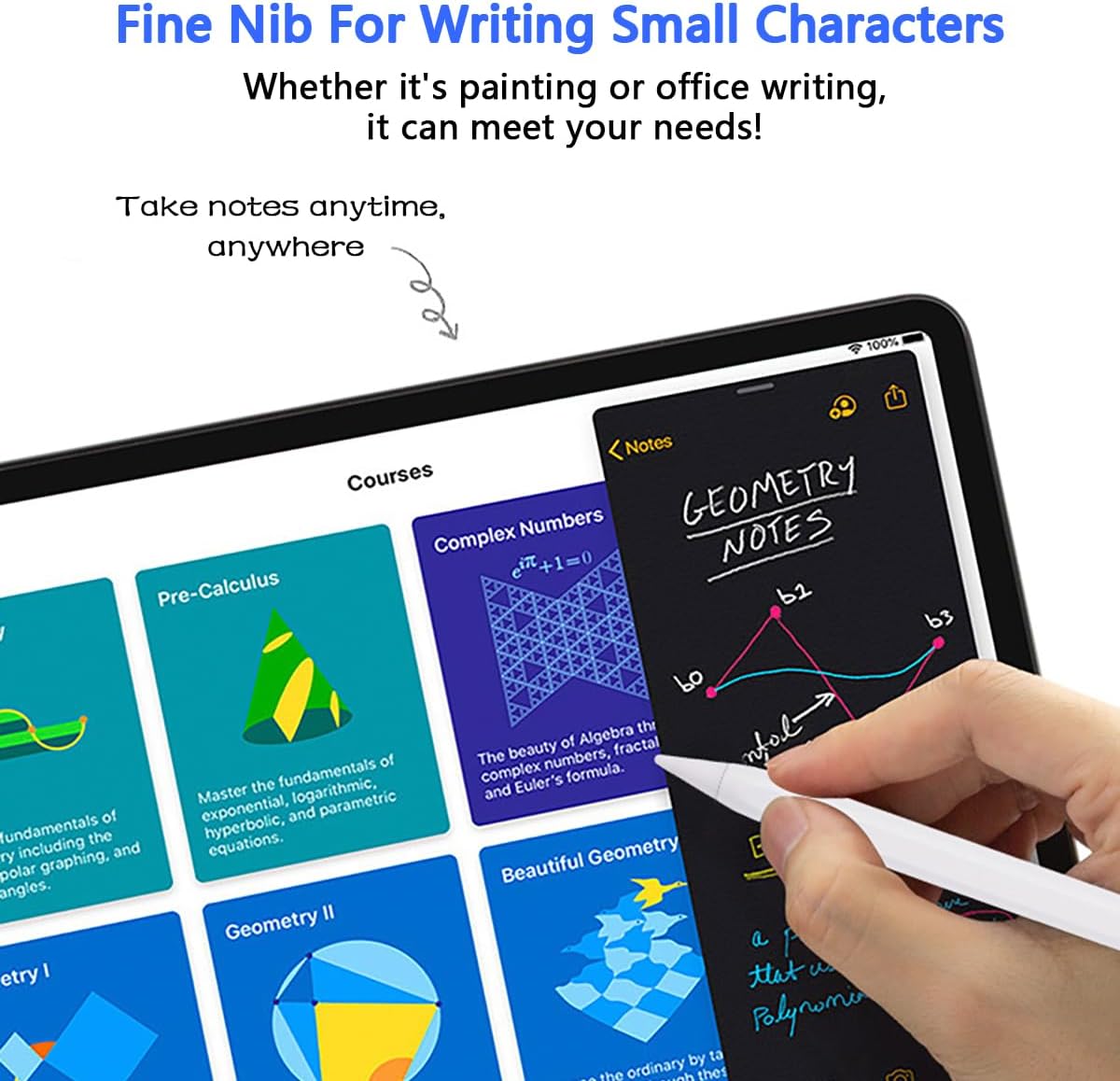 Lapiz para tablet universal, lápis para ecrã tátil, toque de tablet de alta sensibilidade e precisão com 2 pontas substituíveis, compatível com Samsung/Vivo/Xiaomi/Huawei/Smartphone/Android/iOS