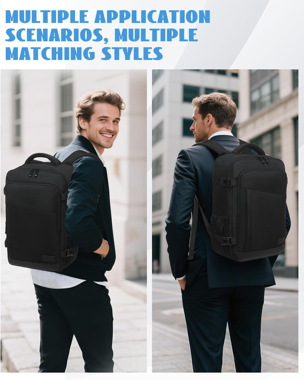 Mochila Viaje Cabina Avion 40x20x25 Para Ryanair Equipaje De Mano Mochila Cabina Negro Repelente Al Agua Antirrobo Para Hombre