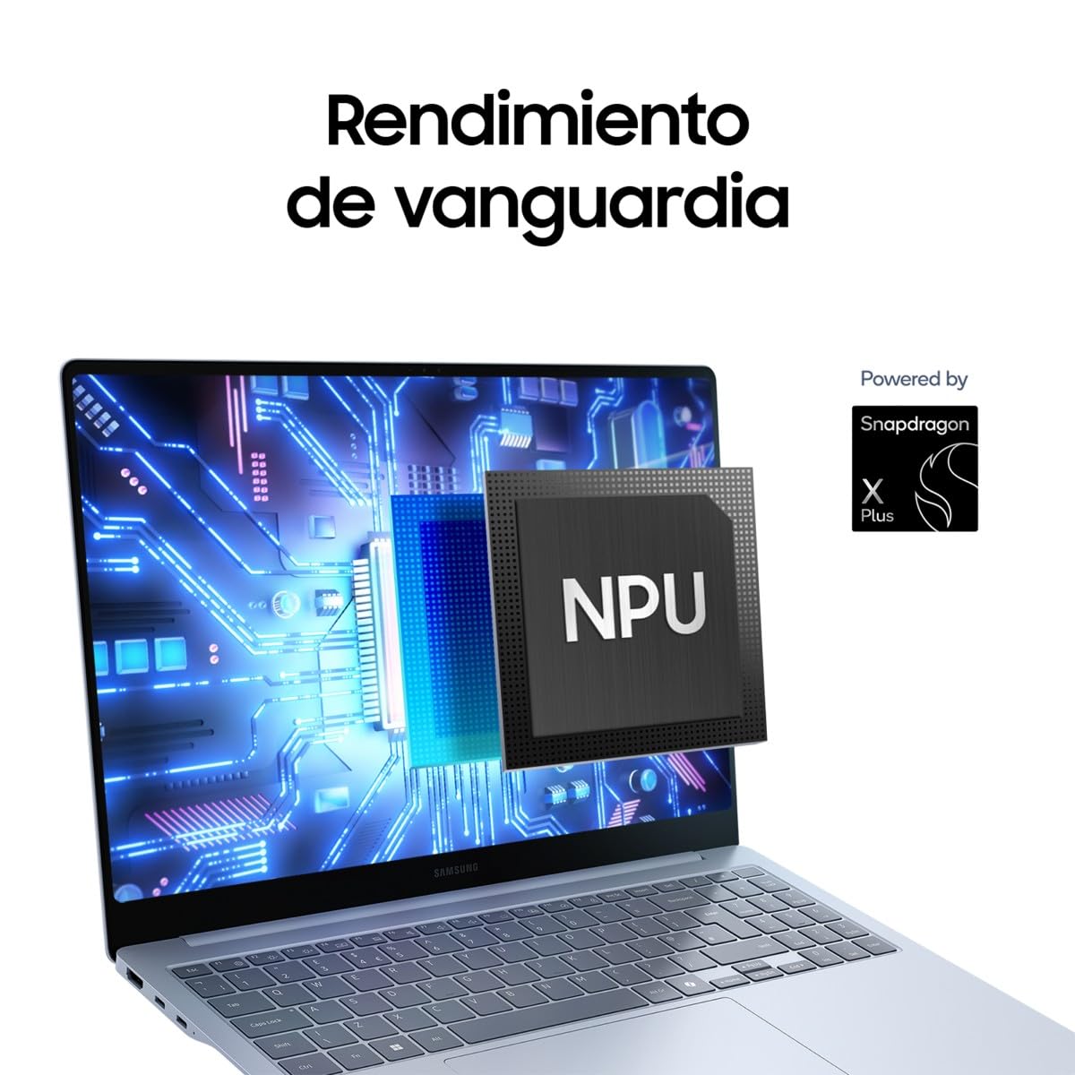 Samsung Galaxy Book4 Edge, computador portátil IA Copilot+, PC HDR de 16", Snapdragon X Elite X1E-84-100, 16GM RAM, 1TB SSD, Qualcomm Adreno GPU, Windows 11 Home, azul, teclado QWERTY espanhol