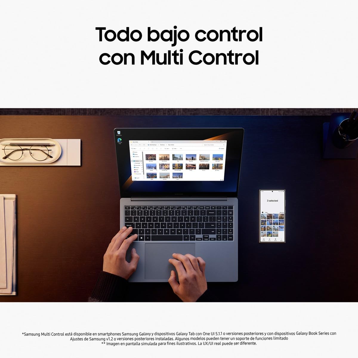 Samsung Galaxy Book4 Edge, computador portátil IA Copilot+, PC HDR de 16", Snapdragon X Elite X1E-84-100, 16GM RAM, 1TB SSD, Qualcomm Adreno GPU, Windows 11 Home, azul, teclado QWERTY espanhol