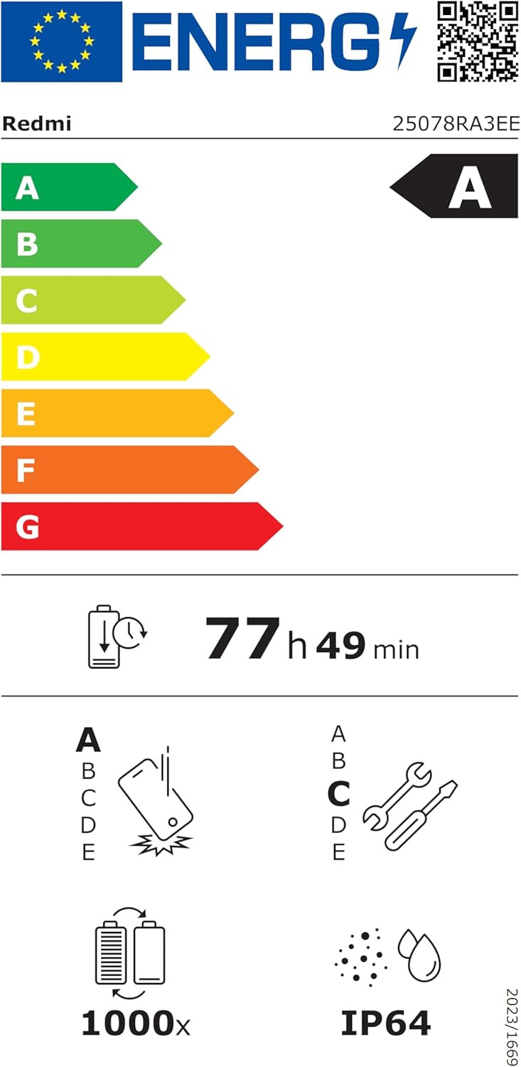 XIAOMI Redmi 15C Smartphone 4+128GB Pantalla de 6.9" 120Hz cámara IA de 50MP batería de 6000mAh Carga rápida de 33W procesador Octa-Core Negro(con Funda)