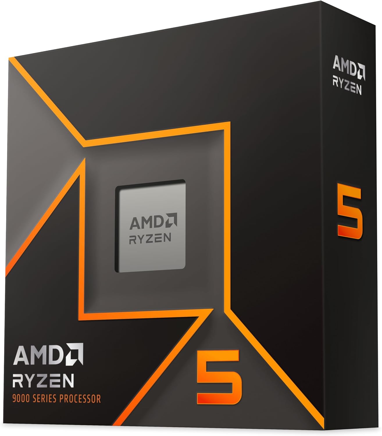 AMD Ryzen 5 9600X Processador (placa gráfica Radeon integrada, 6 núcleos/12 Threads, 65 W DTP, Socket AM5, Cache de 38 MB, relógio de aumento máximo. até 5,4 GHz, sem ventilador)