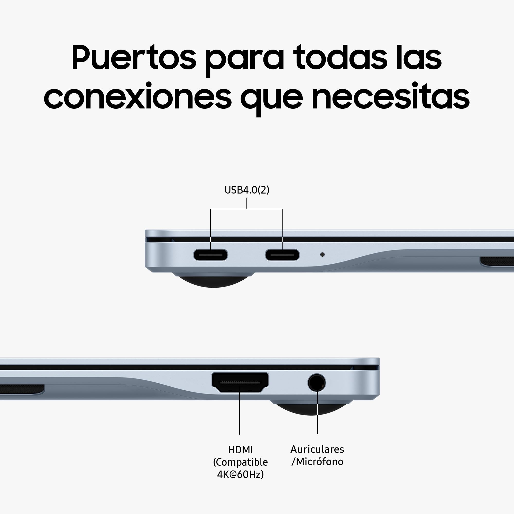 Samsung Galaxy Book4 Edge, computador portátil IA Copilot+, PC HDR de 16", Snapdragon X Elite X1E-84-100, 16GM RAM, 1TB SSD, Qualcomm Adreno GPU, Windows 11 Home, azul, teclado QWERTY espanhol