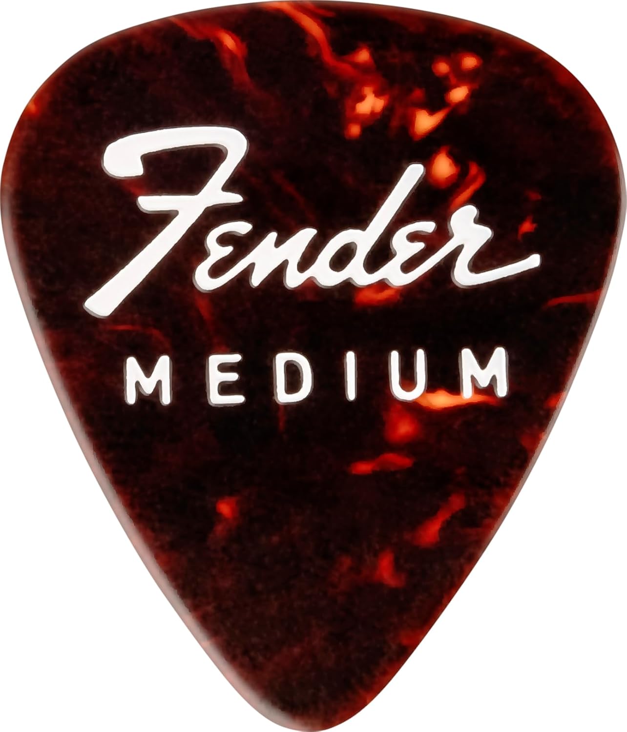 Fender «FINE ELECTRIC PICK TIN» Púas en Caja de Coleccionista - 12 Piezas, Celuloide, Forma 351, 3 Grosores, Color Tortoise Shell Sunburst
