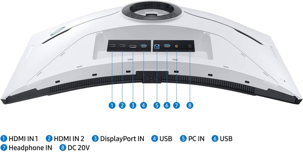 Samsung 32" Odyssey Neo G8 (G85NB) 4K UHD 240Hz 1ms G-Sync 1000R Curved Gaming Monitor, Quantum HDR2000, AMD FreeSync Premium Pro, Matte Display, DisplayPort, Black & White, LS32BG852NNXGO
