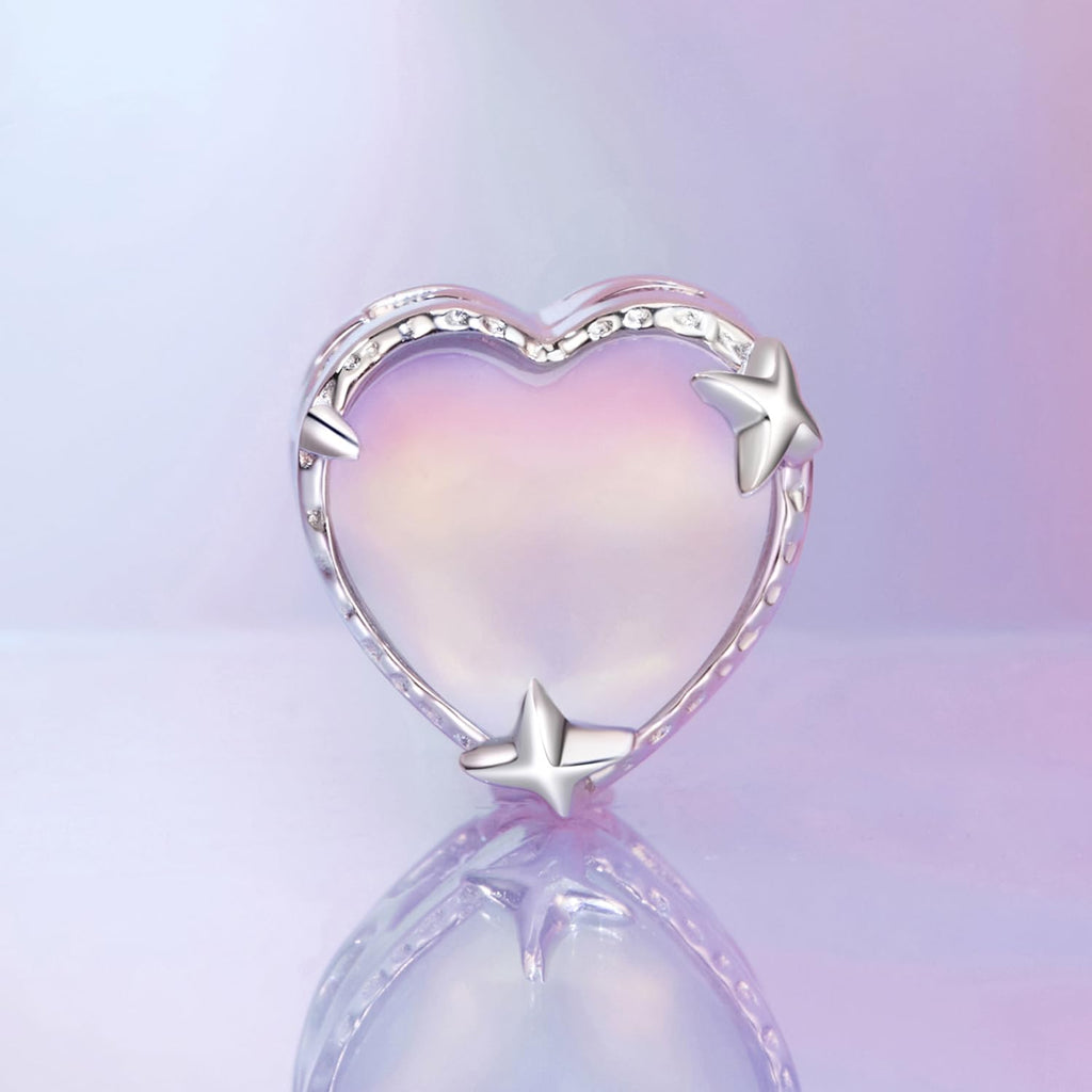 NINGAN Colgante Charms de plata esterlina 925 "I Love You colgante en forma de corazón de zircon brillante adecuado para pulseras de mujer collar regalo de San Valentín