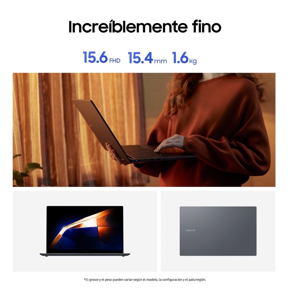 Samsung Galaxy Book4 Edge, computador portátil IA Copilot+, PC HDR de 16", Snapdragon X Elite X1E-84-100, 16GM RAM, 1TB SSD, Qualcomm Adreno GPU, Windows 11 Home, azul, teclado QWERTY espanhol