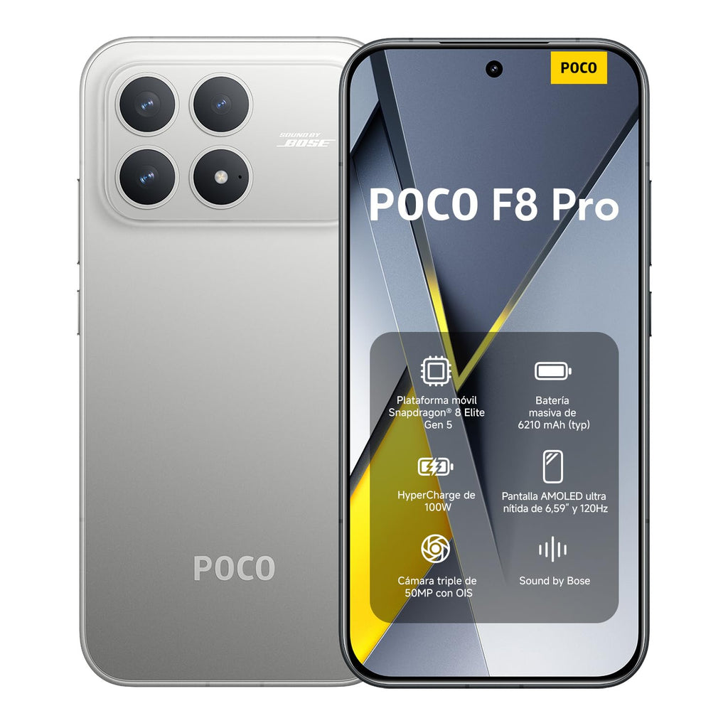 XIAOMI POCO F8 Ultra Smartphone 16+512GB, 6.85" 120Hz AMOLED Display, Snapdragon 8 Elite Gen 5, Hypercharge 100W Charging and 50W Wireless, Charger Not Included, Denim Blue (ES Version)