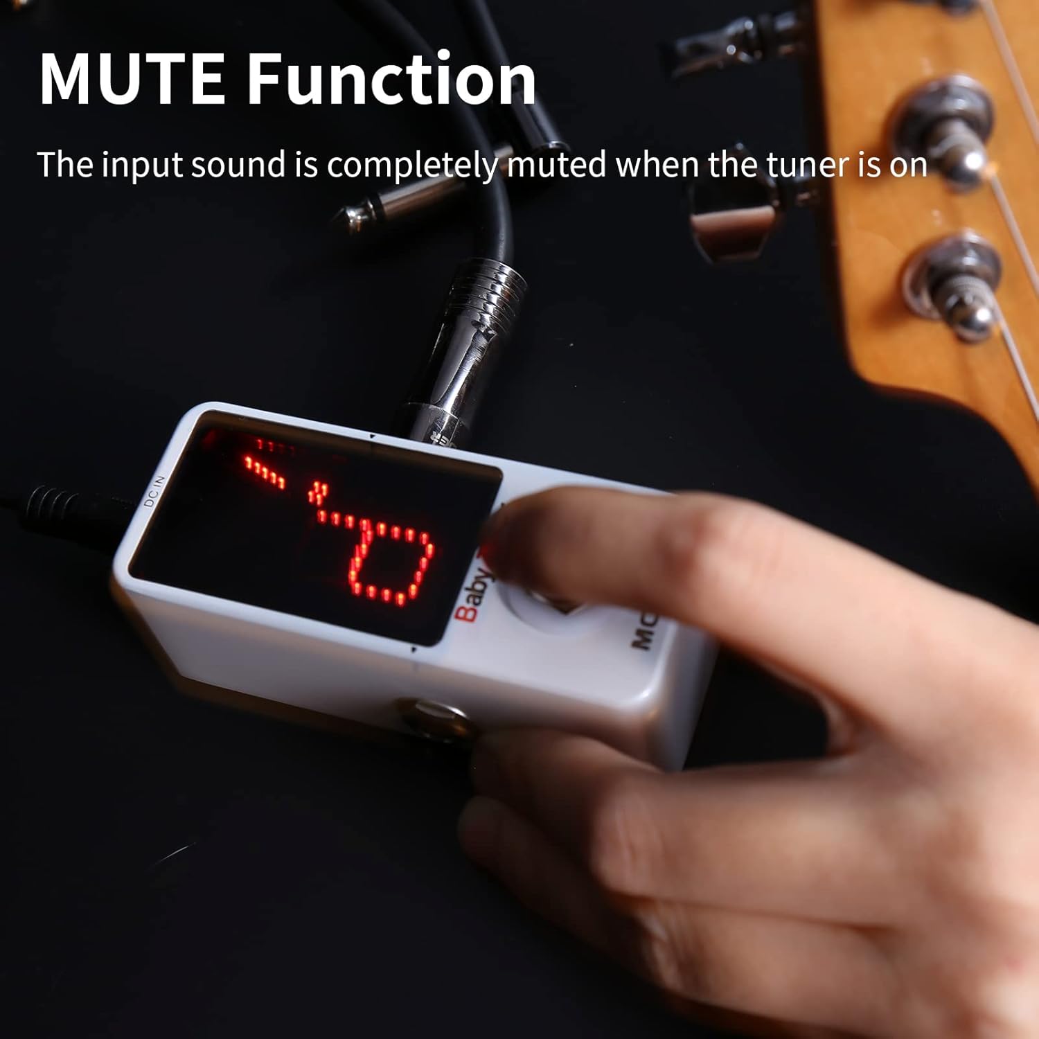 MOOER Tuner Pedal, Baby Tuner Guitar Pedal Mute Function Micro Tuner Tuning Pedal for Electric Instruments Electro-Acoustic Instruments