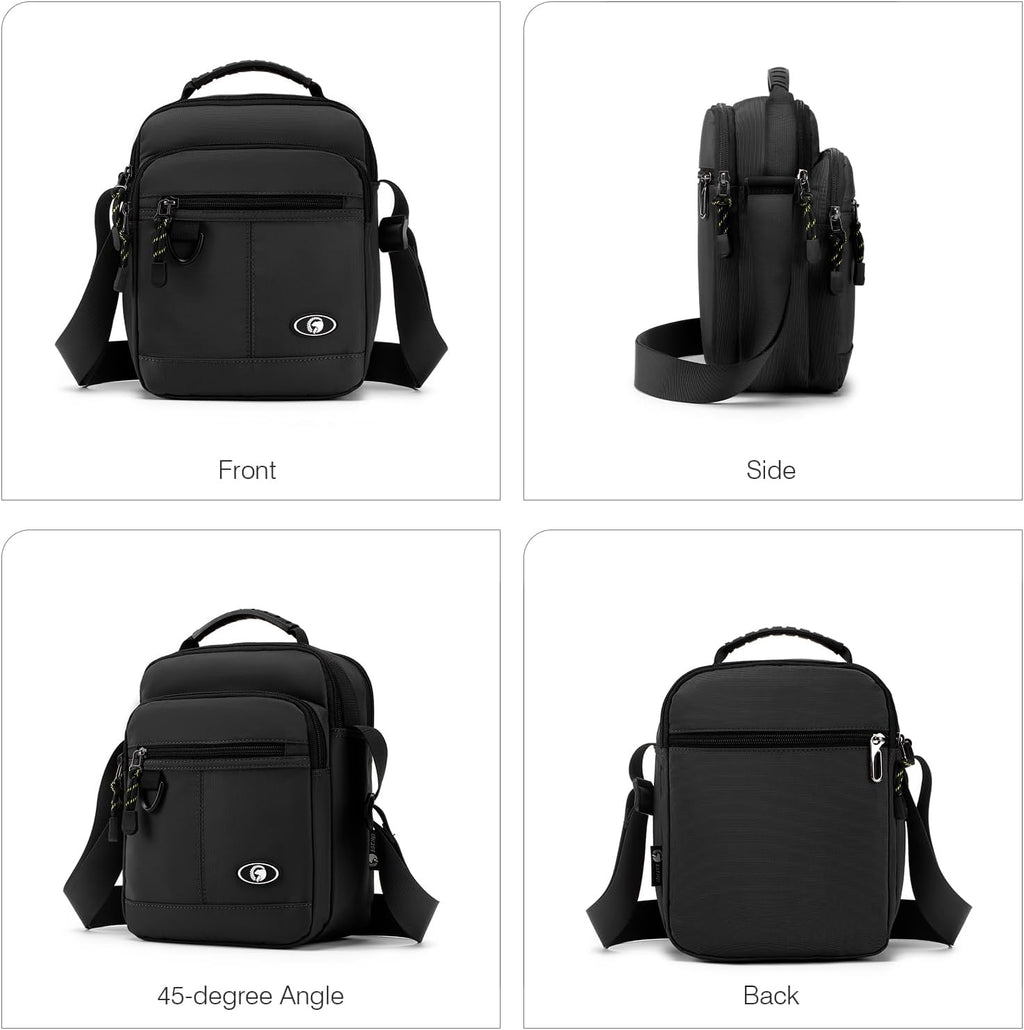 SPAHER Bolsa de tiracolo homem mala de mensageiro homem casual malas de mão nylon impermeável negócio mala cavalheiro malas homem bolsa para iPad Bolsas de couro para homens, Preto, Utilitário