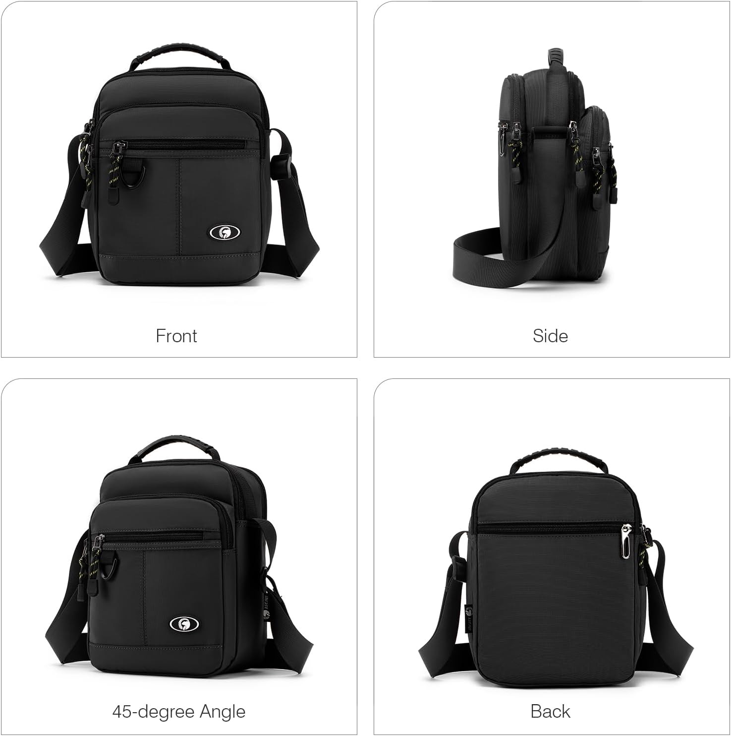SPAHER Bolsa de tiracolo homem mala de mensageiro homem casual malas de mão nylon impermeável negócio mala cavalheiro malas homem bolsa para iPad Bolsas de couro para homens, Preto, Utilitário