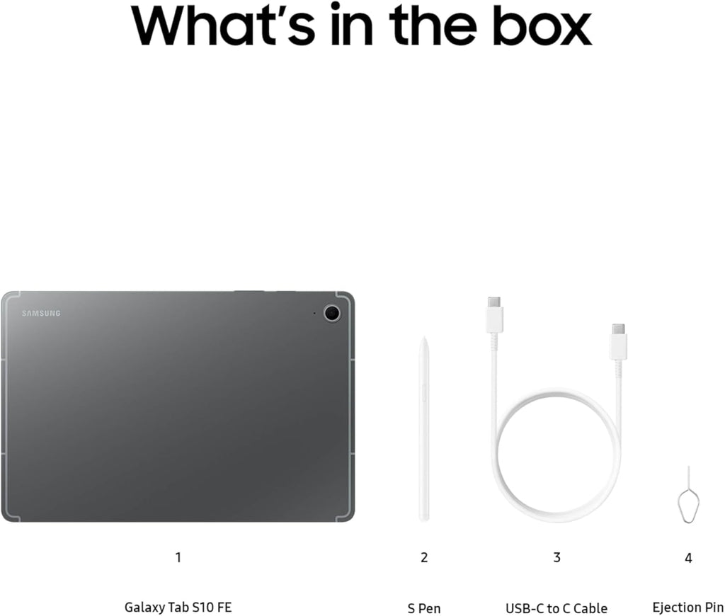 SAMSUNG Galaxy Tab S10 FE 128GB WiFi Android Tablet, Large Display, Long Battery Life, Exynos 1580 Processor, IP68 Water-Resistant, 90 Hz Refresh, S Pen for Note-Taking, US Version, Gray