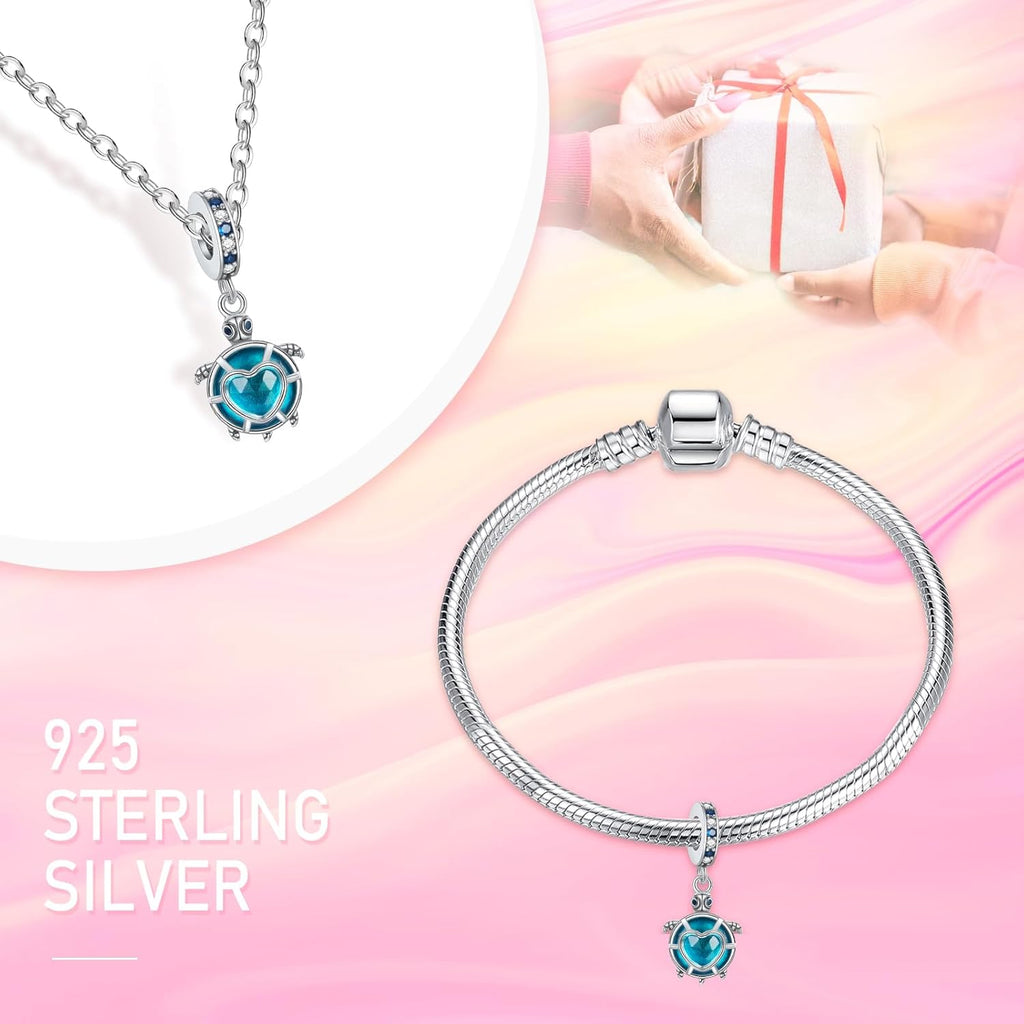 NINGAN 925 Pingente de charme de prata esterlina eu amo a minha família, pulseira colar e pérolas para presentes de aniversário familiares femininos