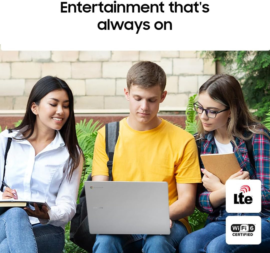 Samsung 14" Galaxy Chromebook Go Laptop PC Computer, Intel Celeron N4500 Processor, 4GB RAM, 64GB Storage, ChromeOS, XE340XDA-KA2US, Student Laptop, Silver