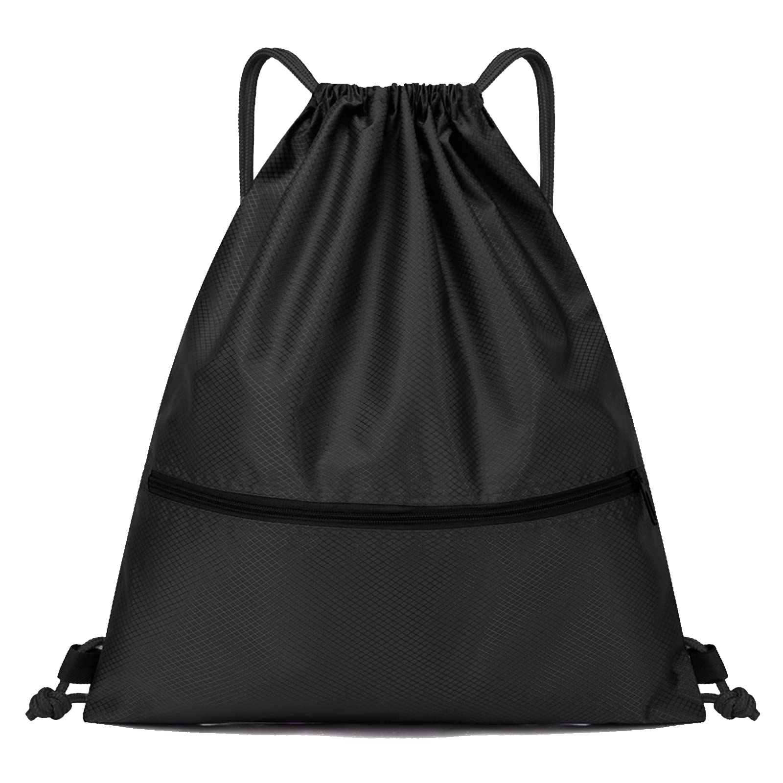 Jsdoin Waterproof Drawstring Bag for Gym, Sports Drawstring Backpack, Sports Bag, Zipper, School, Beach, Holiday, Swimming, Travel
