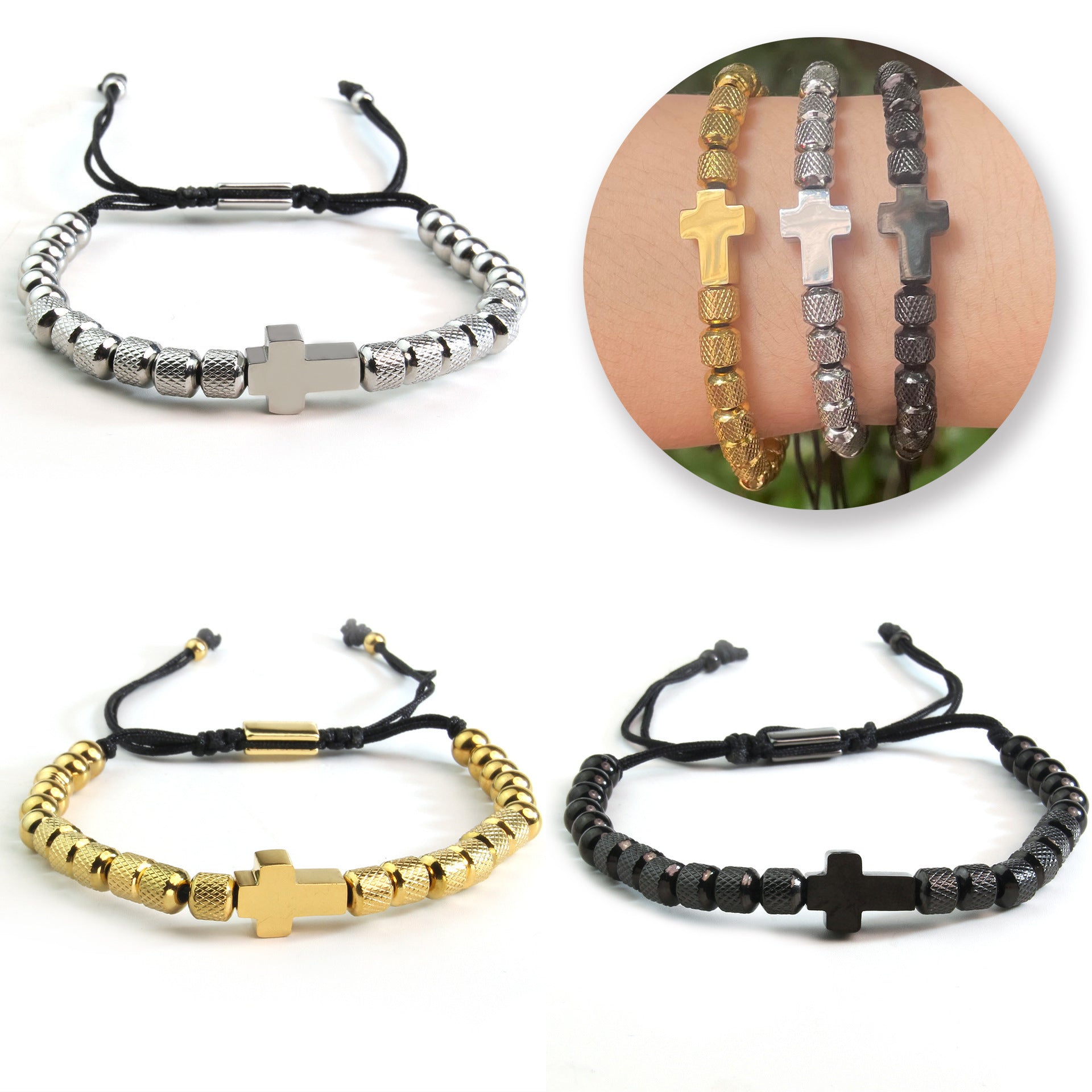 Stainless Steel Cross Bracelet