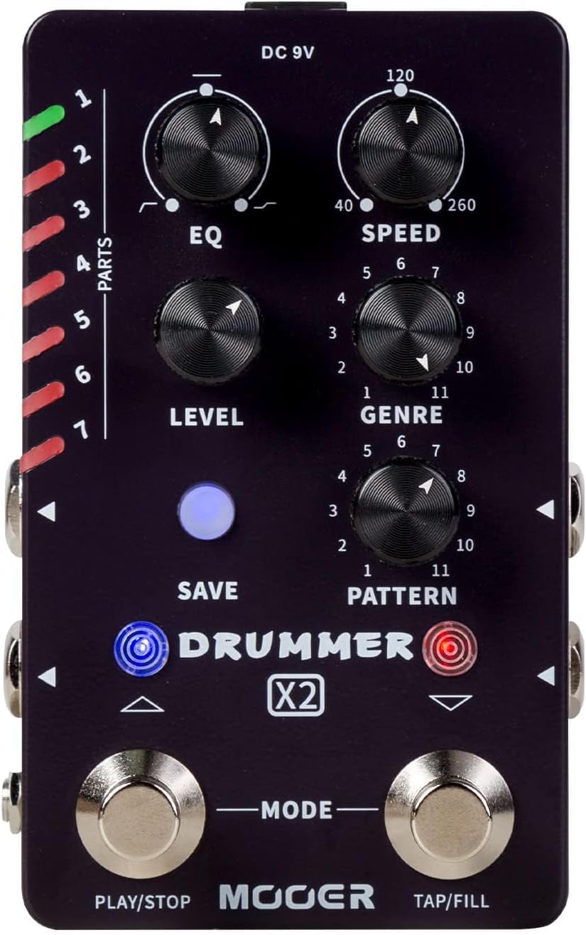 MOOER R7 X2 Stereo Multi Reverb Pedal from Classic Reverb to Modern Ambient, 14 different Reverb types with High Cut, Low Cut, Mix Parameter Knobs and Infinite and Trail-on functions
