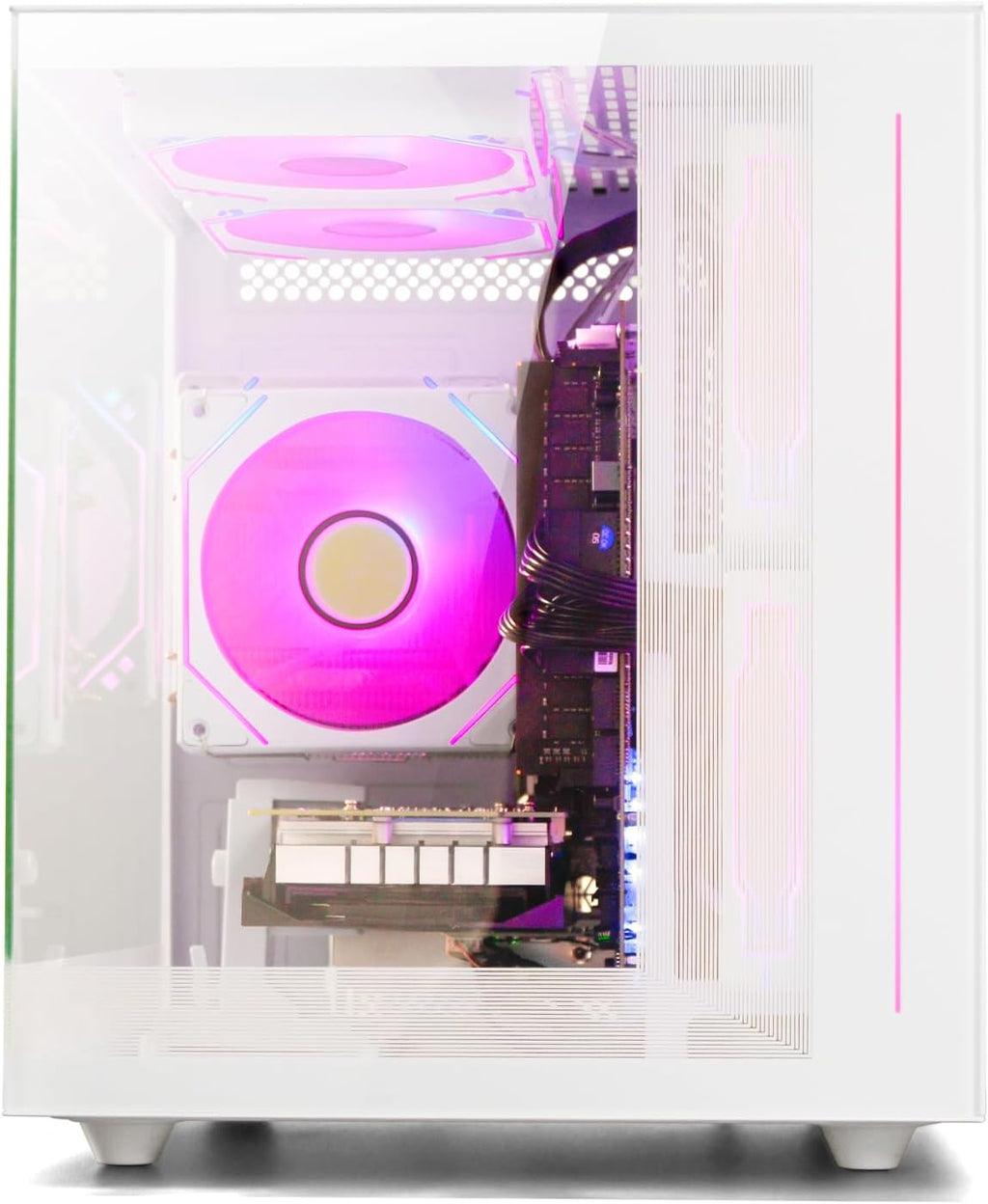 Gaming PC Desktop, Ryzen 7 8700F, GeForce RTX 5060(8G), 32GB DDR5 RAM, 1TB NVMe 3.0 SSD, Wi-Fi 6 650W PSU High-end Tower Computer (White)