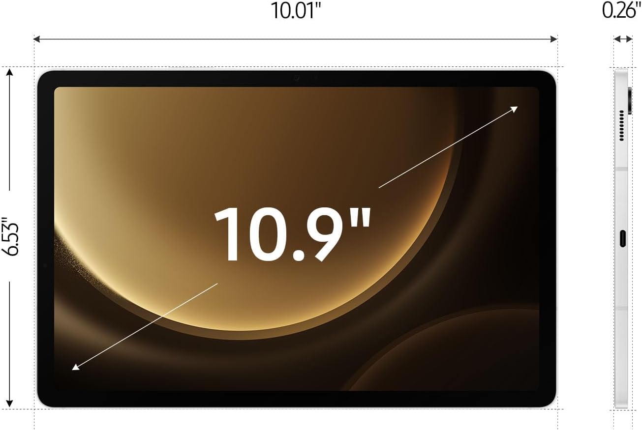 Samsung Galaxy Tab S9 FE 10.9” 256GB WiFi Android Tablet, Large Display, Long Battery Life, Powerful Processor, S Pen, 8MP Camera, Lightweight Durable Design,Expandable Storage,US Version,2023 Silver