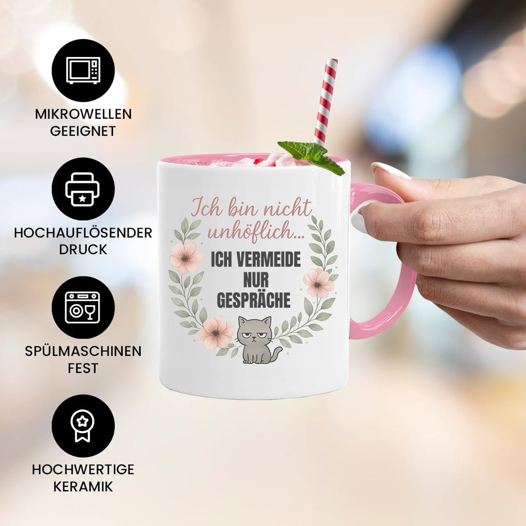 Jungle Mug – Caneca de gato não sou rude | Presente divertido escritório colega amigo | Dito para manhã muffel e humor no escritório