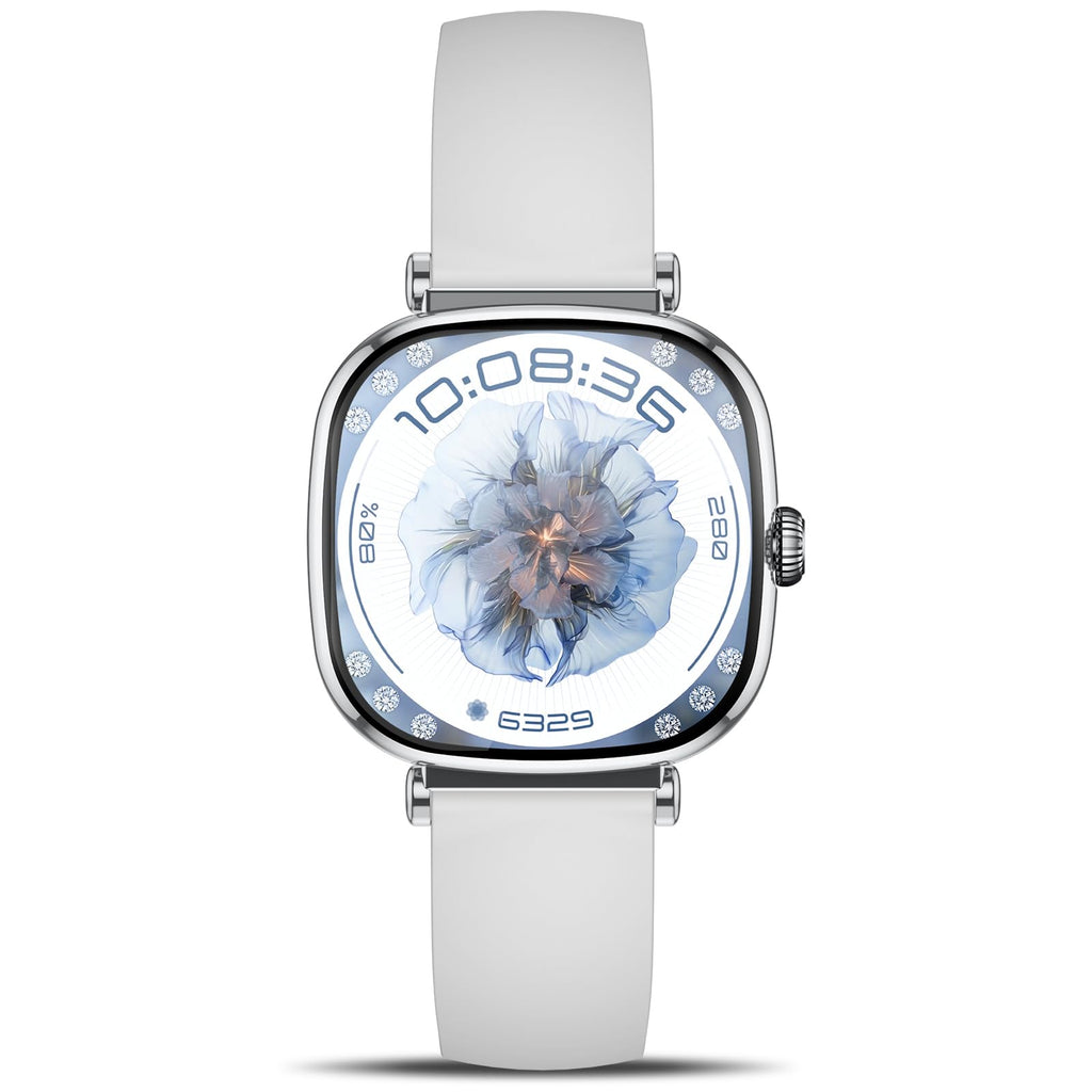 Women's Smart Watch with Call, Small Round 1.7 Inch AMOLED Smartwatch with Menstrual Cycle Monitoring, Heart Rate Monitor, Sleep, Oximeter, 100+ Modes Sports Bracelet Activity (Pink)