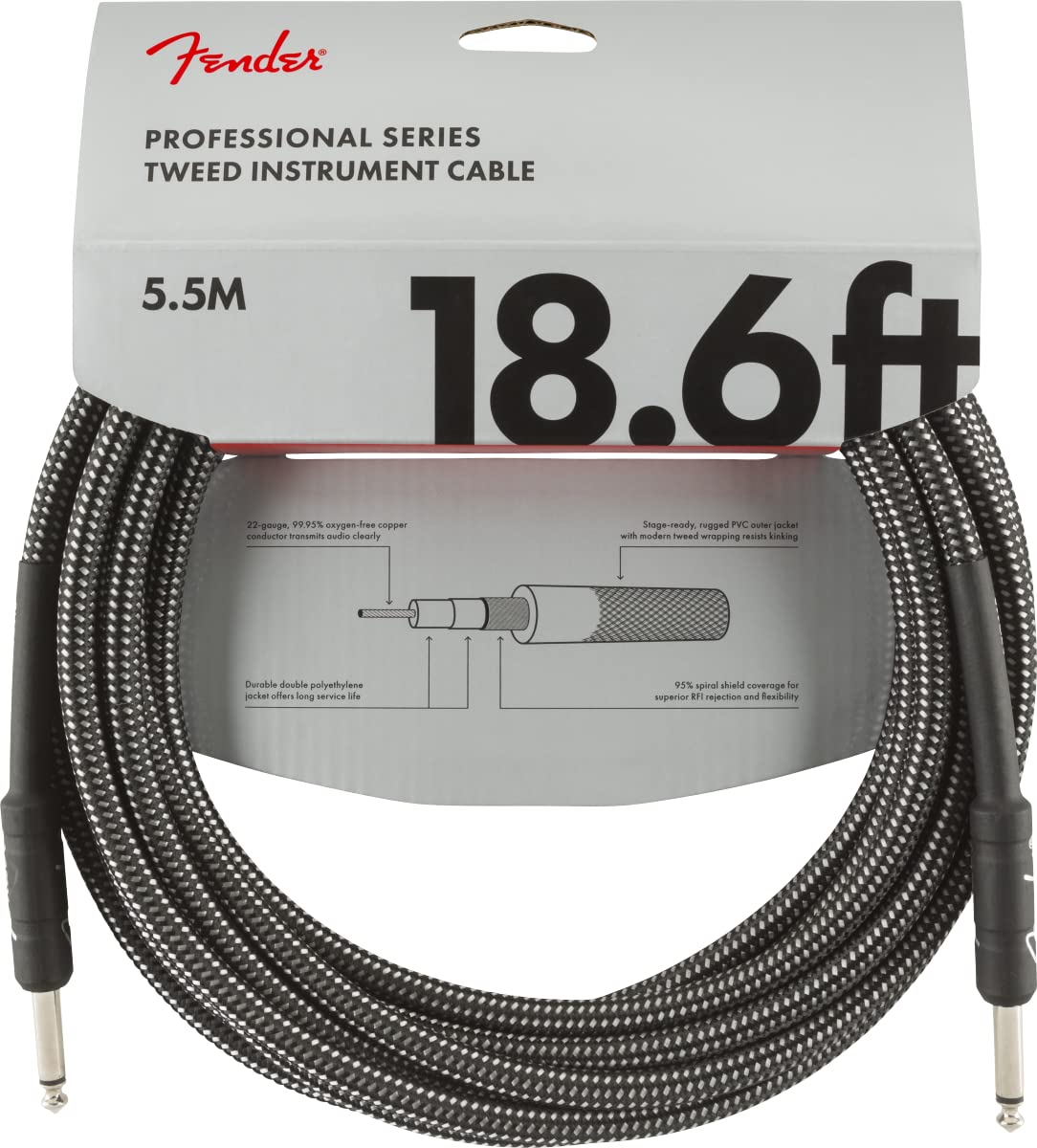 Fender PRO 10 ANGL INST CABLE BLK