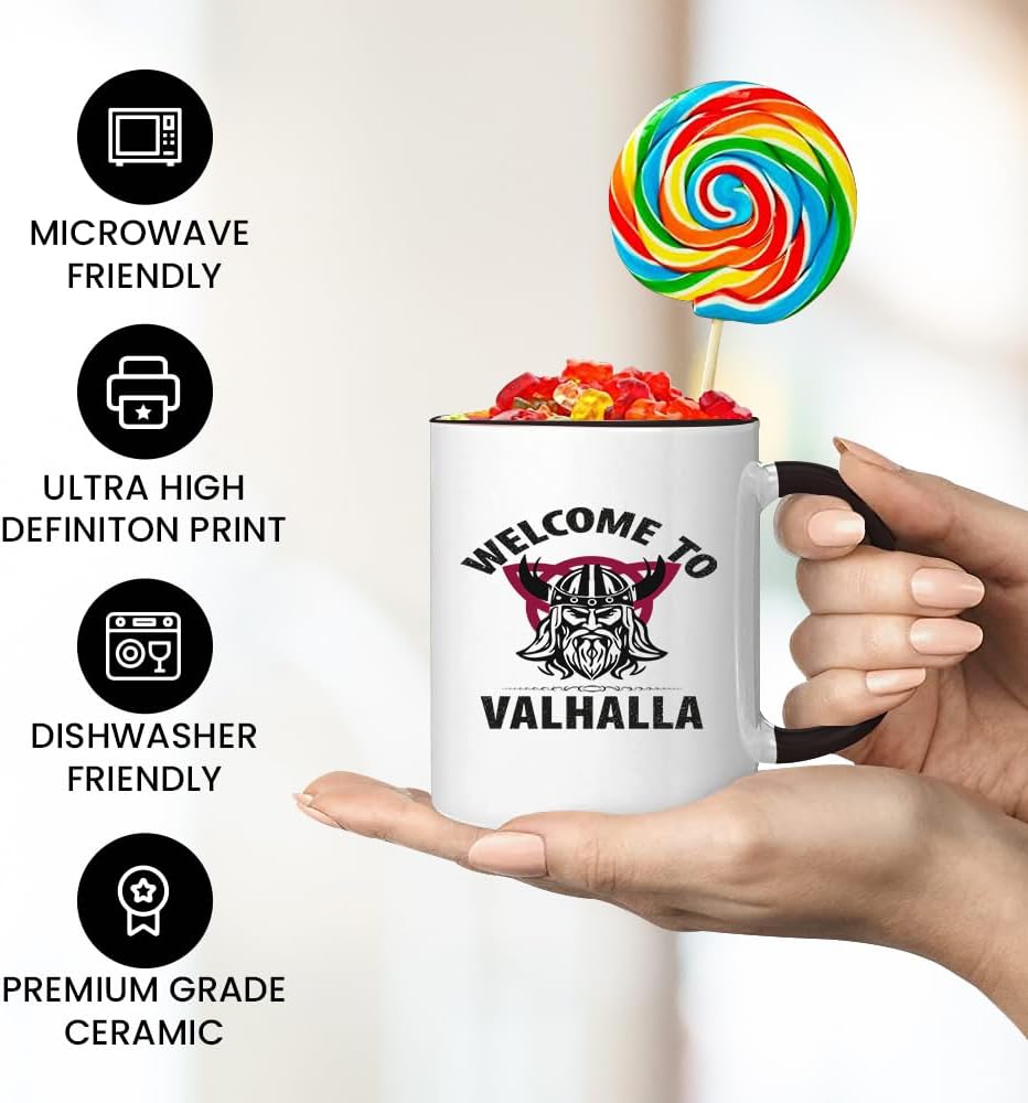 Jungle Mug Caneca Viking nórdica | Caneca de presente para homens idosos, pai, avô, caneca de café, design viking, design de caveira e martelo de Thors (VIKING022)