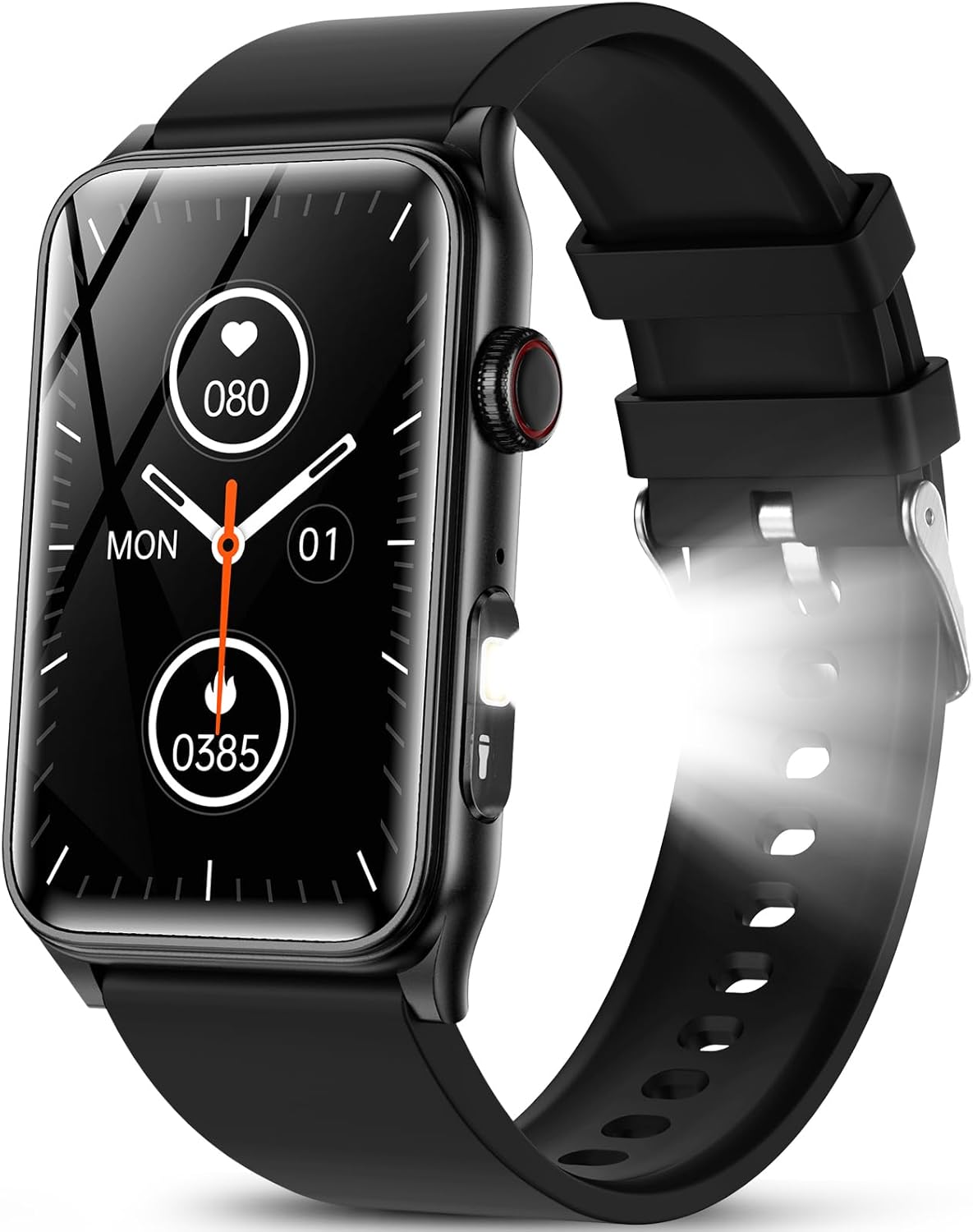 2025 Relógio inteligente para homem com Bluetooth Calling, 1,57" Smartwatch com lanterna LED, 120 modos desportivos, podómetro pulseira desportiva inteligente para Android iOS