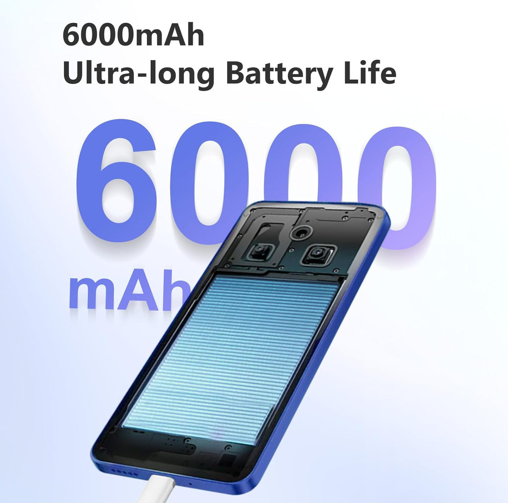 XIAOMI Redmi 15C Smartphone 4+128GB Pantalla de 6.9" 120Hz cámara IA de 50MP batería de 6000mAh Carga rápida de 33W procesador Octa-Core Azul(con Funda)