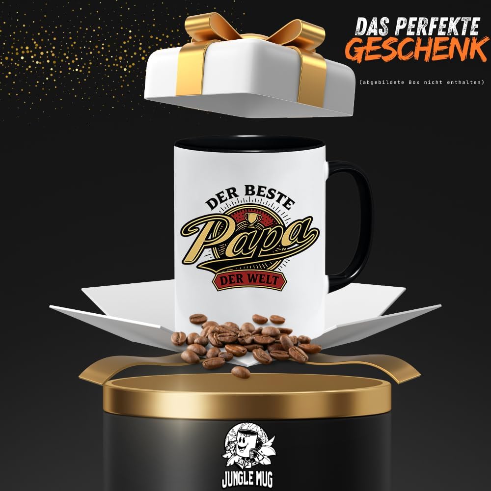 Jungle Mug Caneca com texto em alemão Der Beste papa der Welt | Kaffeeasse als Vatertagsgeschenk | Geburtstag | Geschenkidee Vater-tag | Bester Geschenk Geburtstag